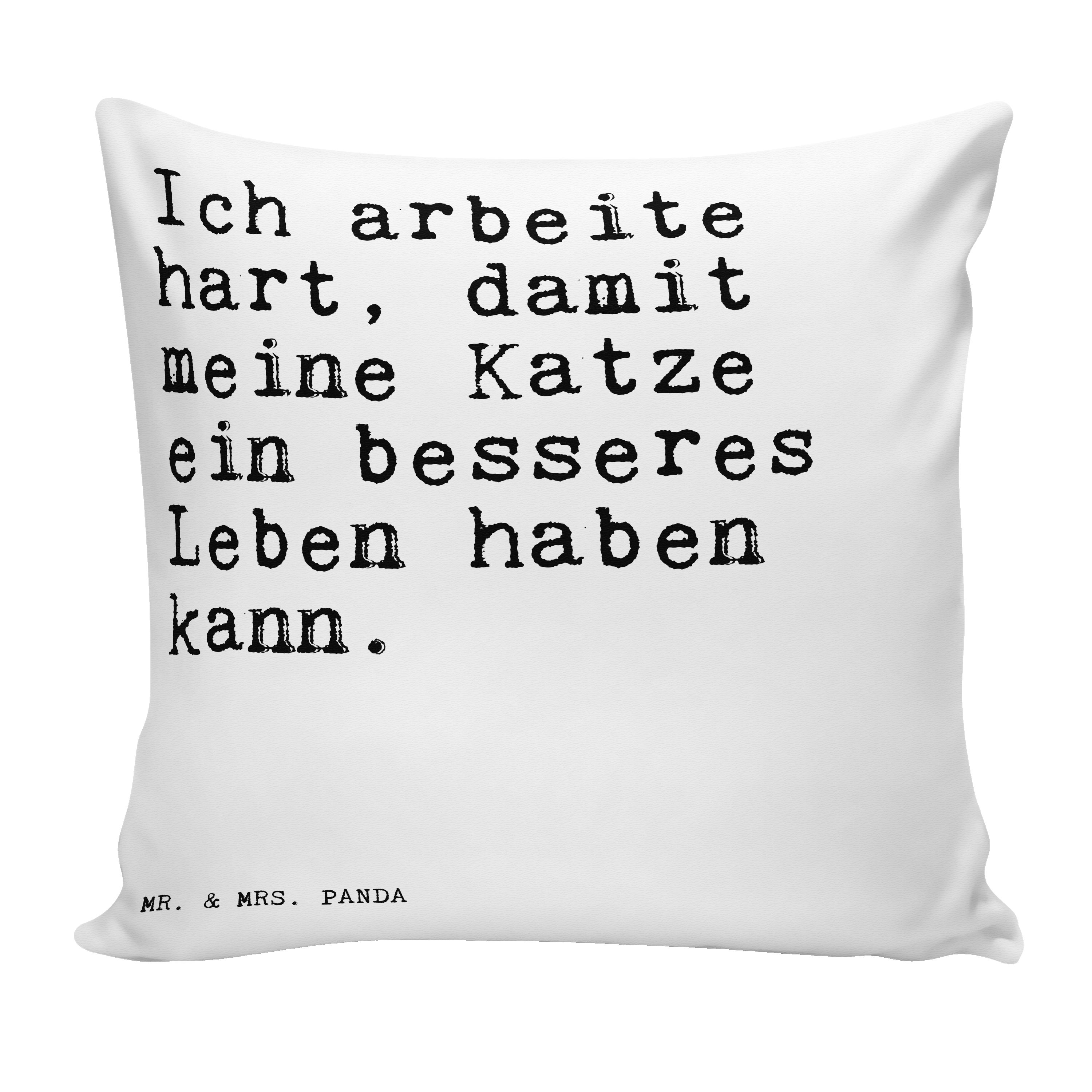 - Weiß Panda Geschenk, Dekokissen arbeite lustig, damit... Spruch, Mr. Ich Mrs. Motivki - hart, &