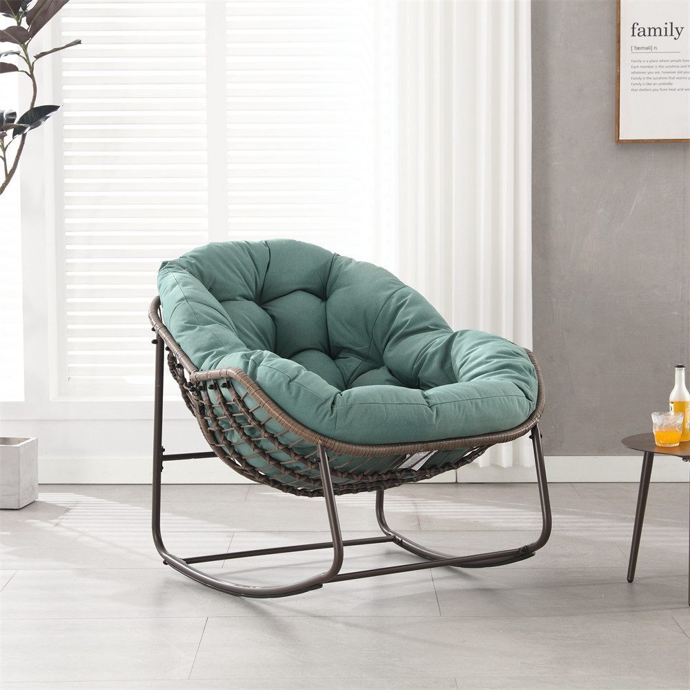IDEASY Schaukelstuhl Outdoor-Schaukelstuhl, eiförmiger Schaukelstuhl mit dicken Polstern