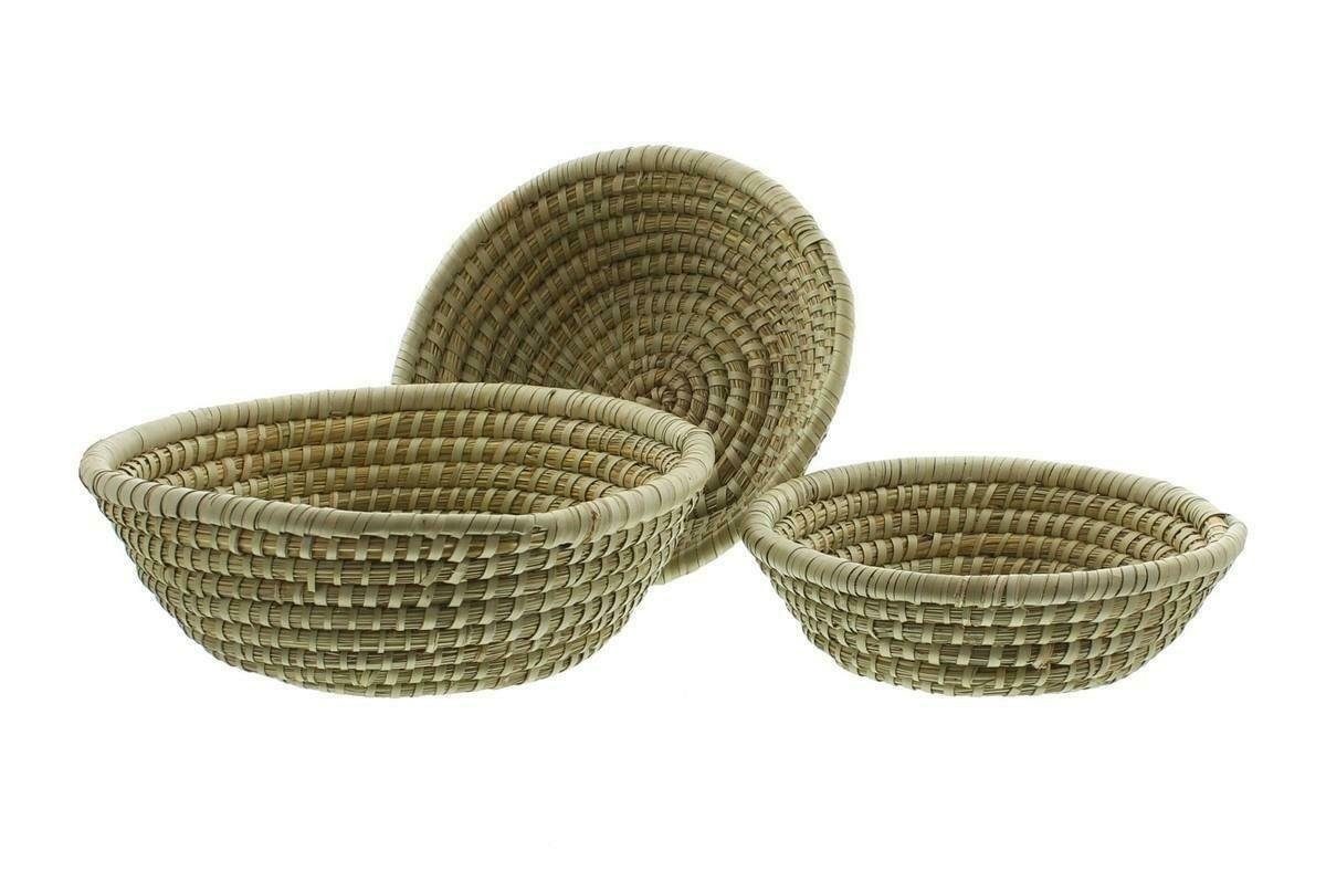 Home-trends24.de Schale Korb Deko Aufbewahrung Natur 3er Set Obst Brot Brötchen, Seegras