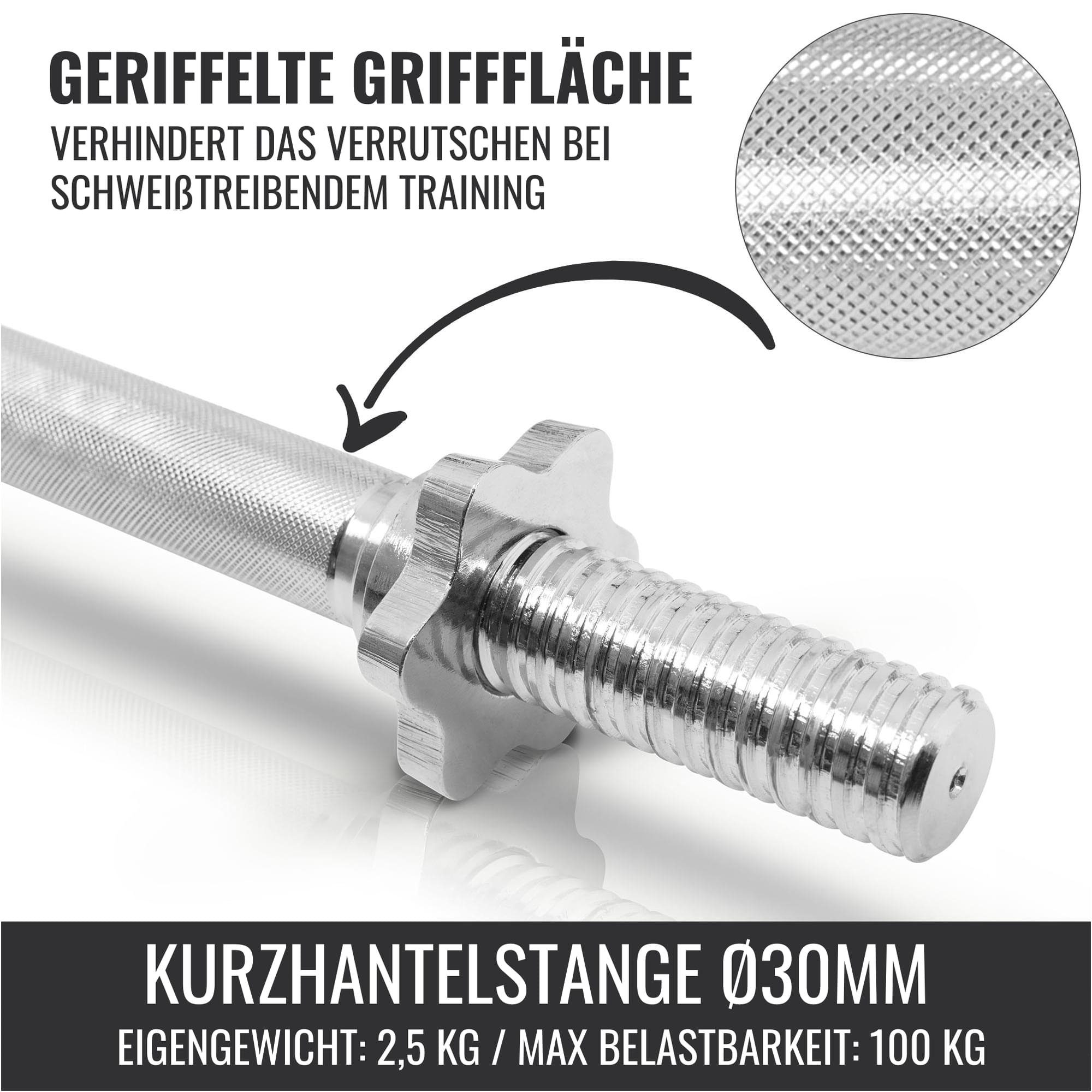 GORILLA SPORTS Hantel-Set Kurzhantelset 20kg, 30mm, Hantelscheiben, Kurzhantelstangen Gusseisen