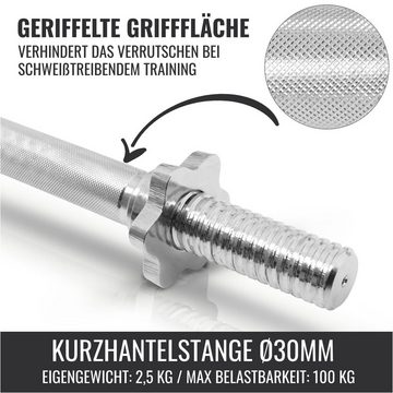 GORILLA SPORTS Kurzhantel 2er Set, 12 Hantelscheiben, 30mm, Gusseisen, Rutschfest - Kurzhanteln