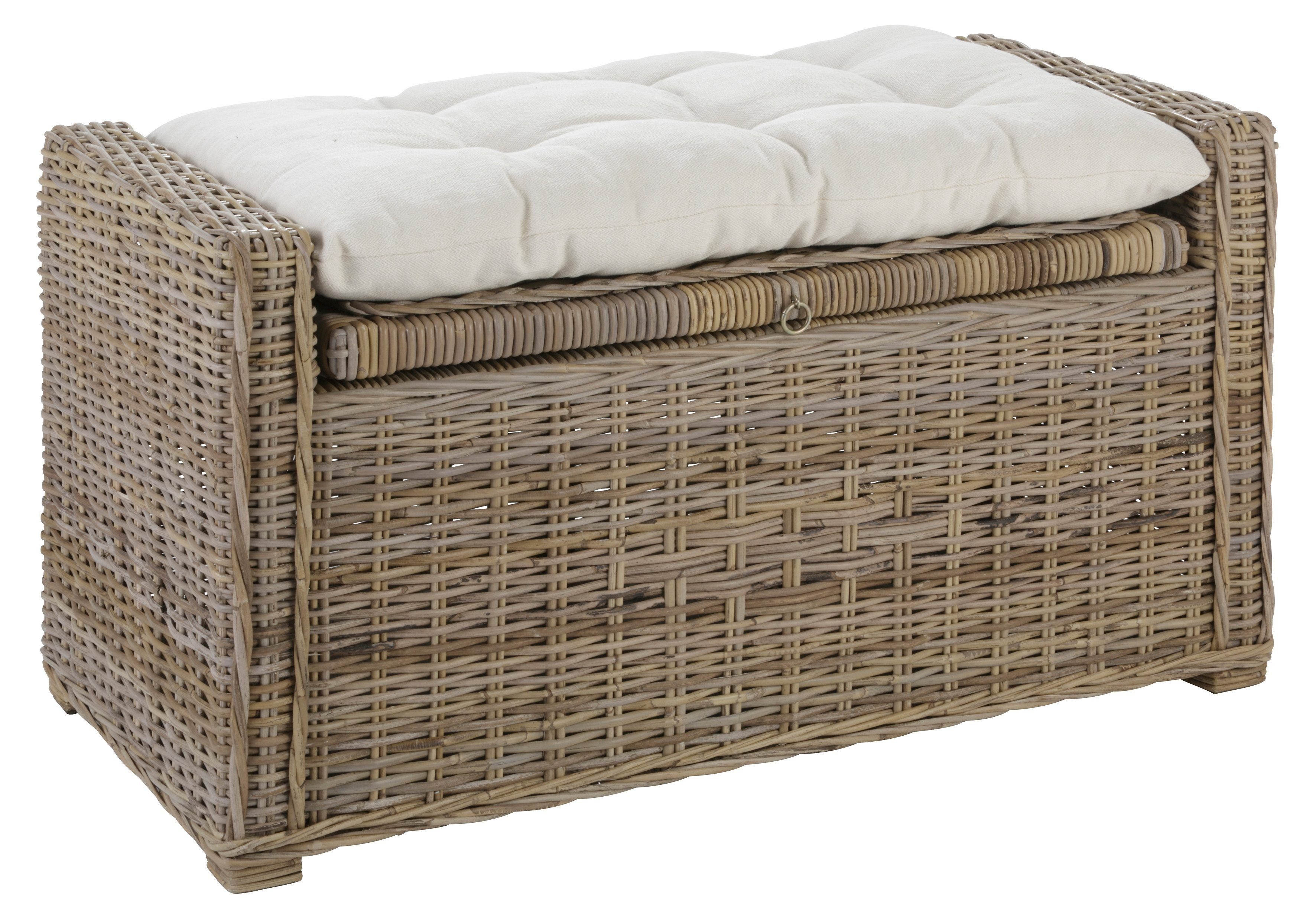 Home affaire Sitztruhe Schönerempfang, TOPSELLER! (Rattan-Bank, OTTOs Choice), Belastbar bis max. 80 Kg, mit Stauraum