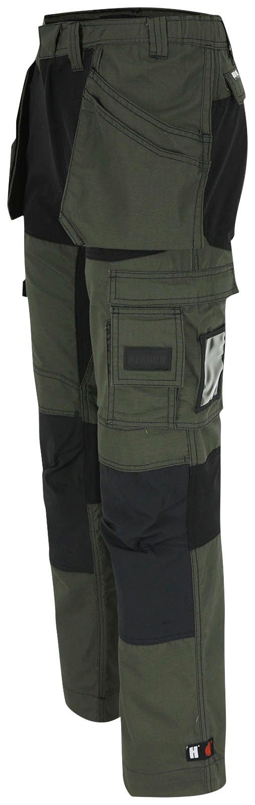 mit Herock Arbeitshose Hose khaki 4-Wege-Stretch-Teilen Multi-Pocket-Hose 2 Nageltaschen und festen Spector