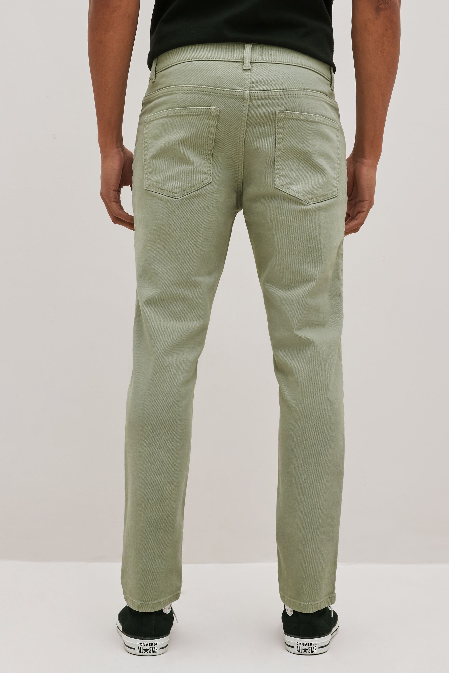 Next Slim-fit-Jeans Essential Slim Fit Green mit (1-tlg) Jeans Stretch Light