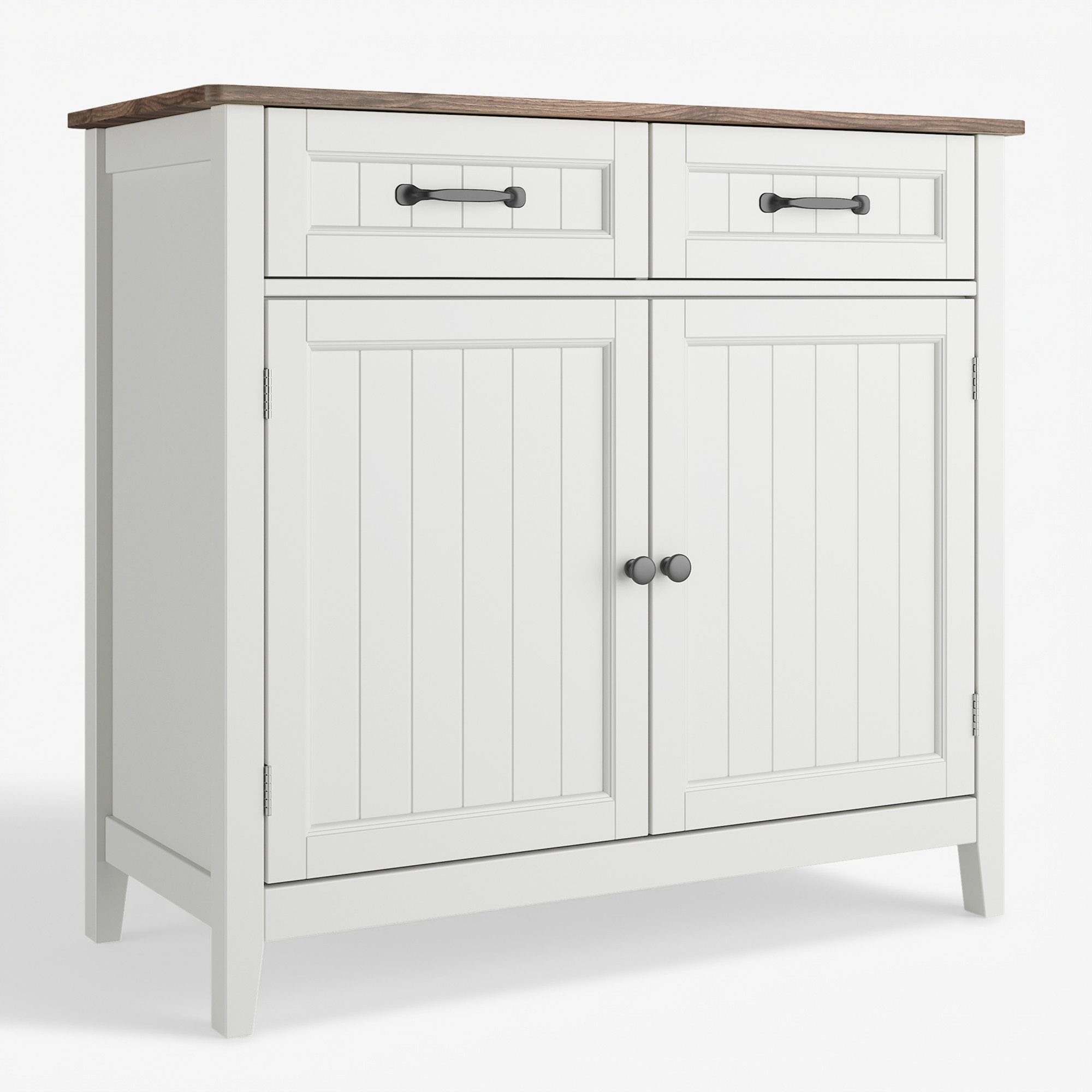 Blishom Buffet Sideboard Küchenschrank mit 2 Schubladen, 90 x 40 x 82 cm Die Einlegeböden sind verstellbar