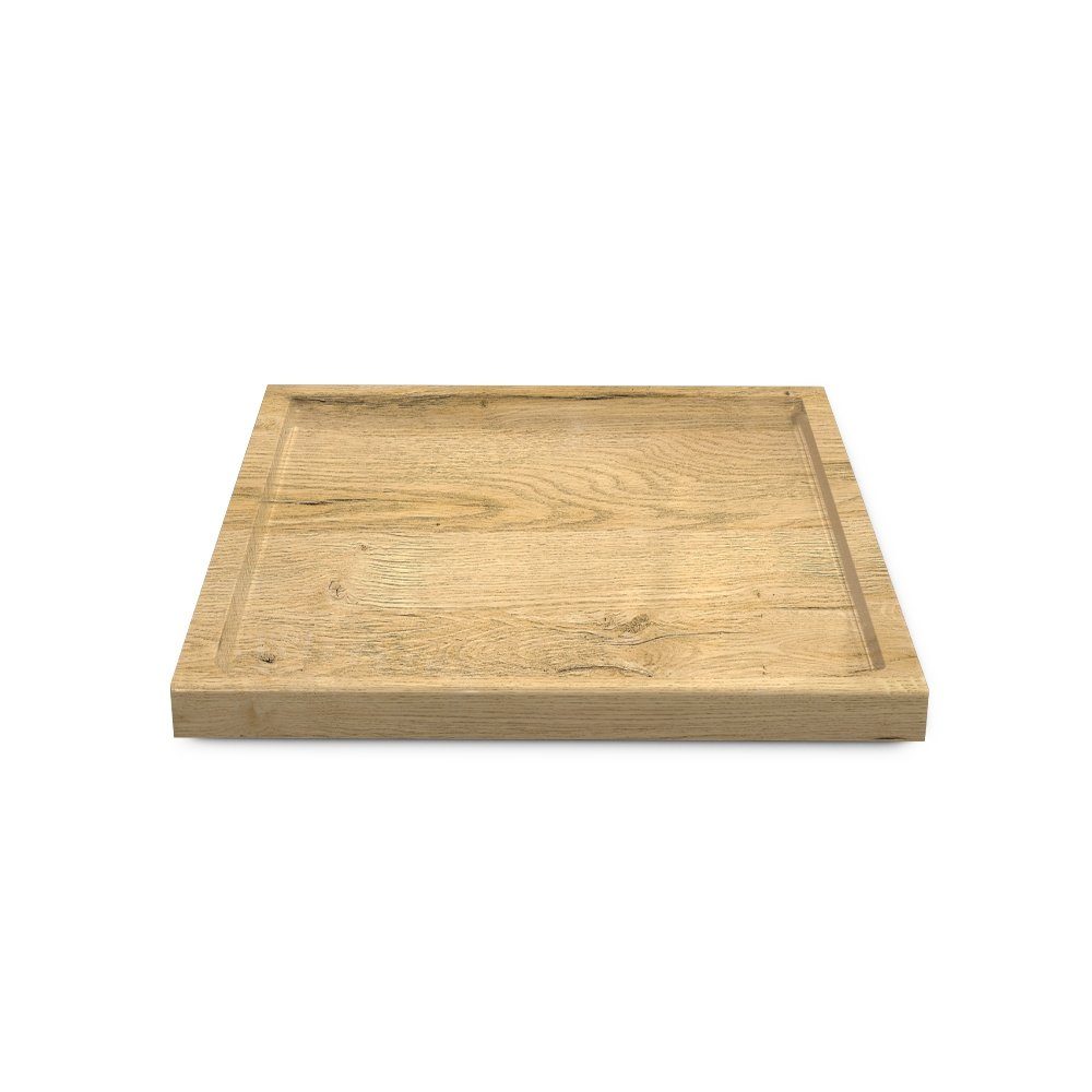 Vladon Dekoschale Maya (moderne Dekorationsschale, eckig), Eiche Natur (20 x 1,8 x 20 cm)
