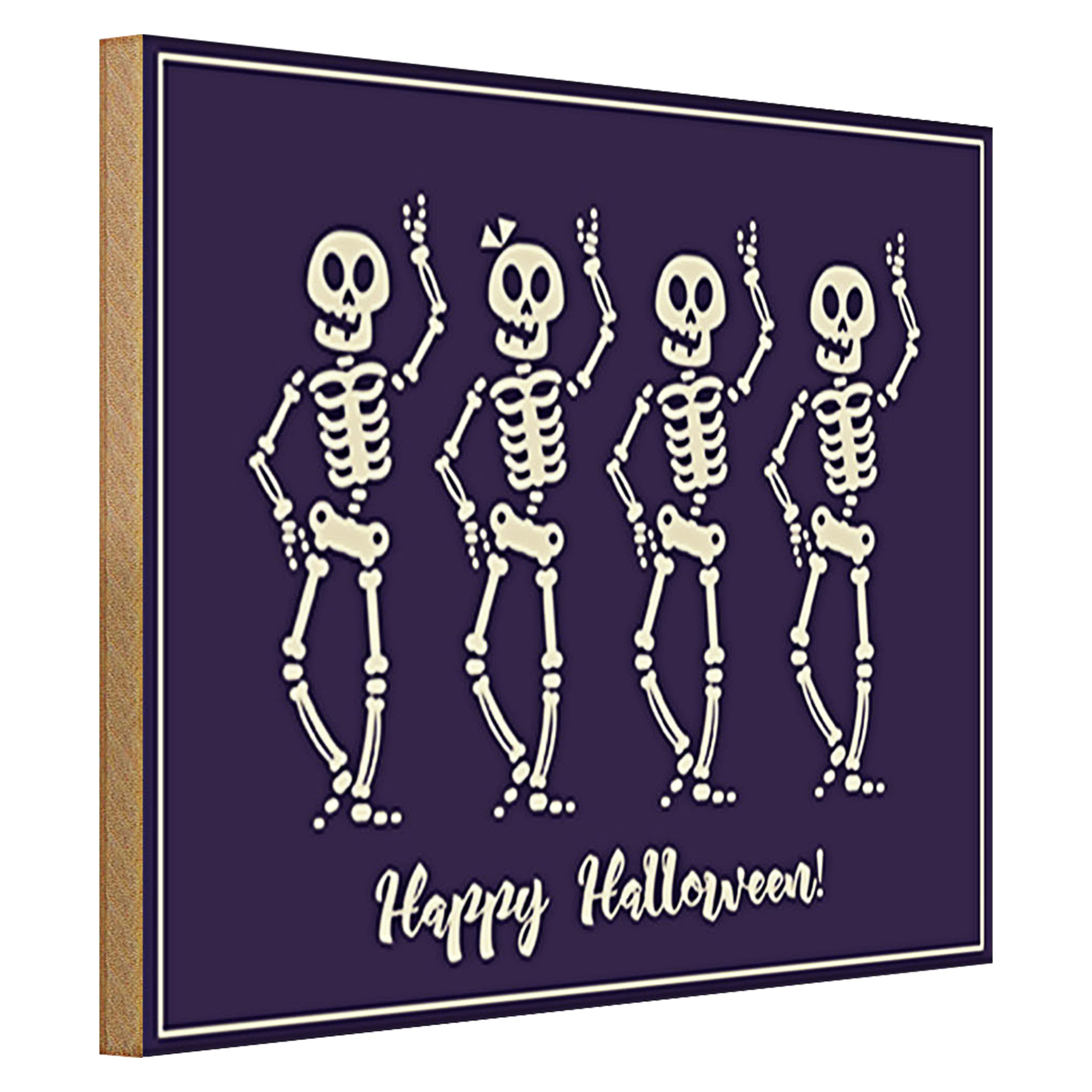 Roomando Holzbild Halloween 40x30cm Happy Halloween Fest