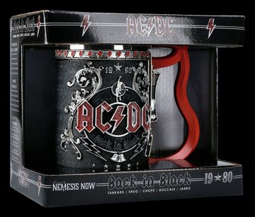 Figuren Shop GmbH Bierkrug AC/DC Krug - Back in Black - Merchandise Metall, Kunststein (Polyresin), Edelstahl