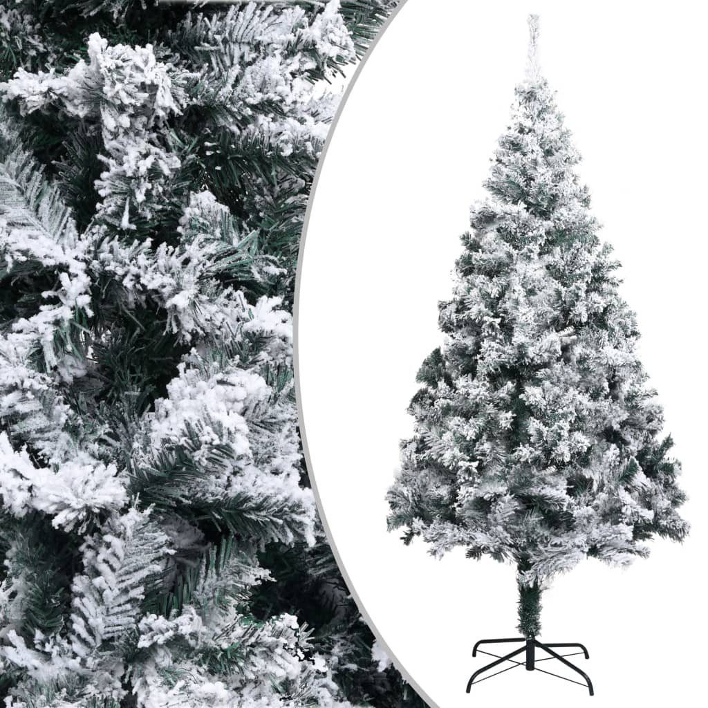 furnicato Künstlicher Weihnachtsbaum mit Schnee Grün 180 cm PVC