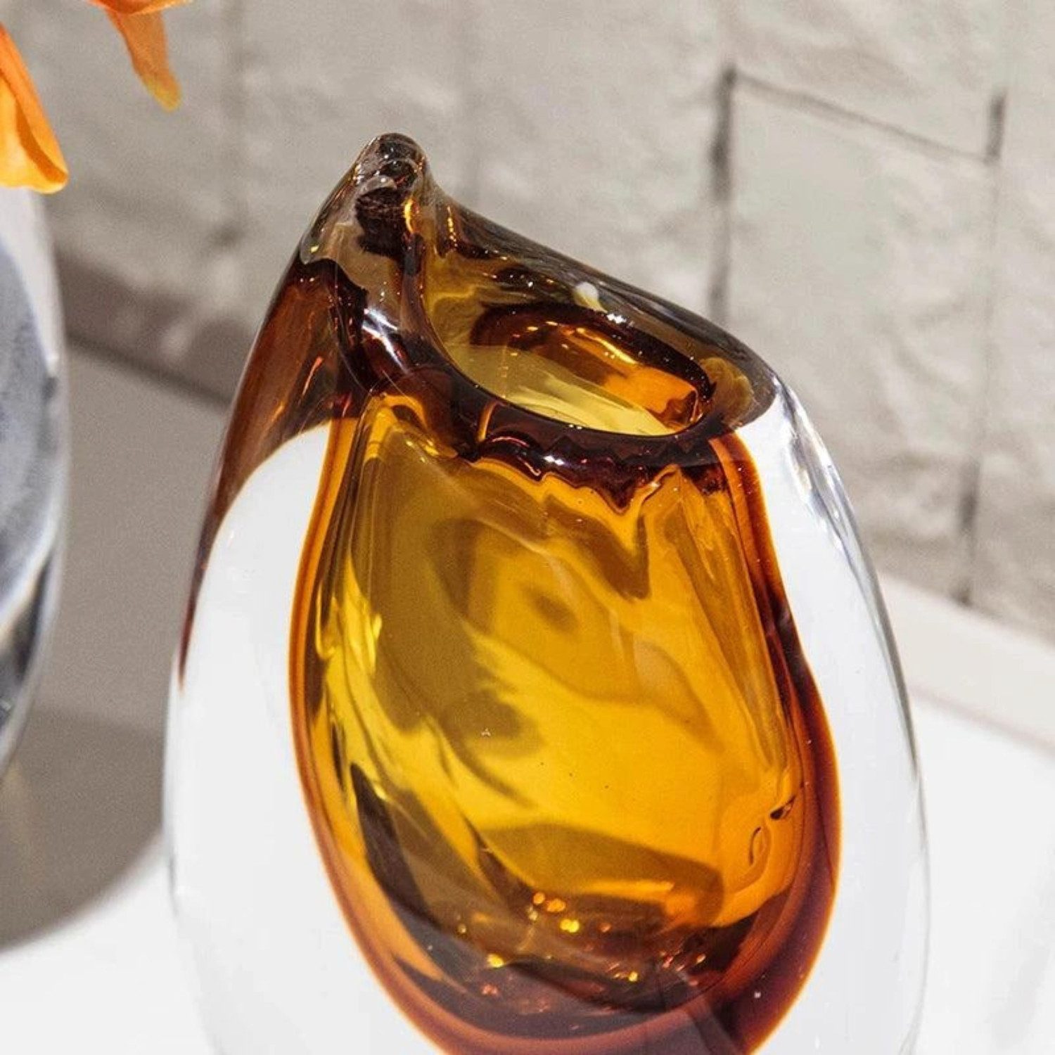 Quality Elegance Dekovase Luxus Moderne Stil Vase – Handgeblasenes Murano Glas (Set, 2 tlg)