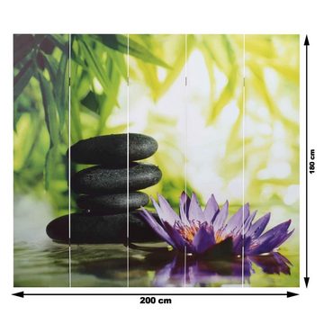 Makika Paravent Trennwand / Raumteiler Faltbar - Lotus