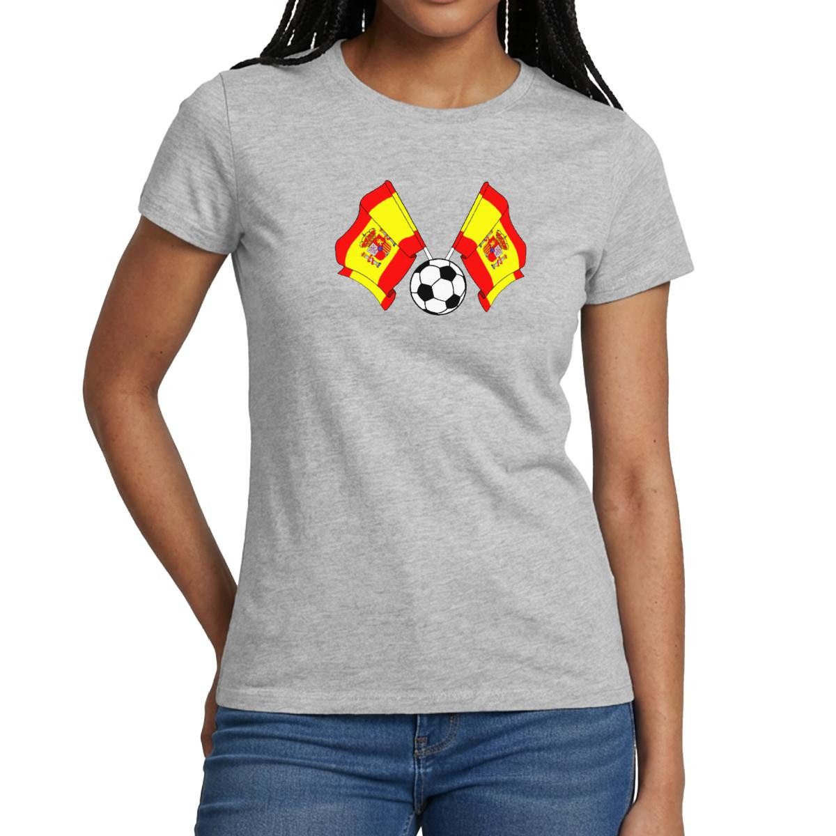 Spreadshirt T-Shirt Spanien Flaggen, Spanien Fußball Frauen T-Shirt (1-tlg) Slim Fit, fällt klein aus