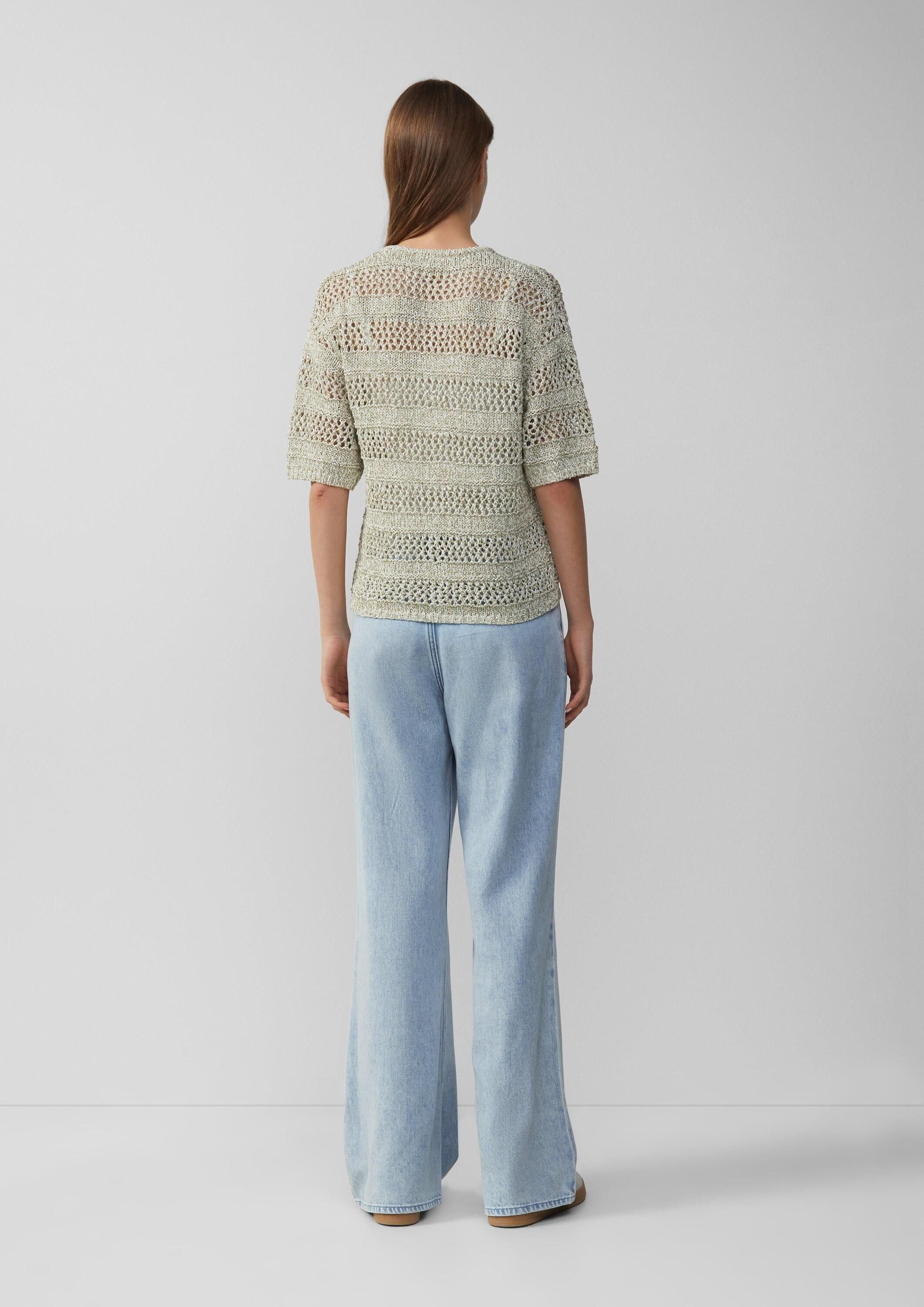 s.Oliver Cardigan Strickjacke Ajour-Strickjacke mit Glitzereffekt