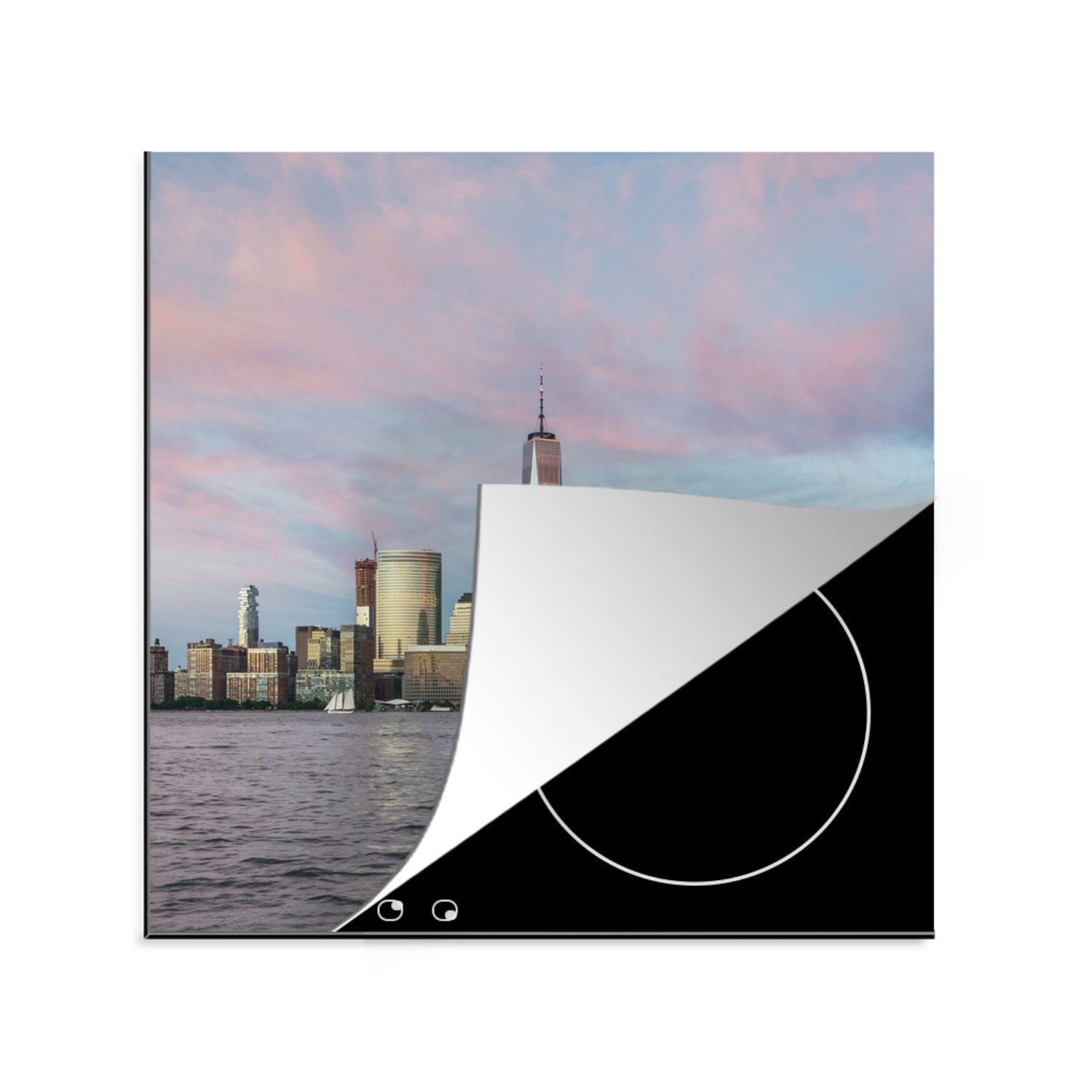 MuchoWow Herdblende-/Abdeckplatte Manhattan - New York - Luft, Vinyl, (1 tlg), 78x78 cm, Ceranfeldabdeckung, Arbeitsplatte für küche