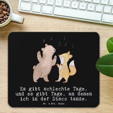Mr. & Mrs. Panda Mauspad Bär & Fuchs Disco - Schwarz - Geschenk, Auszeichnung, Clubbing, Schen (1-St), Ergonomisch geformt