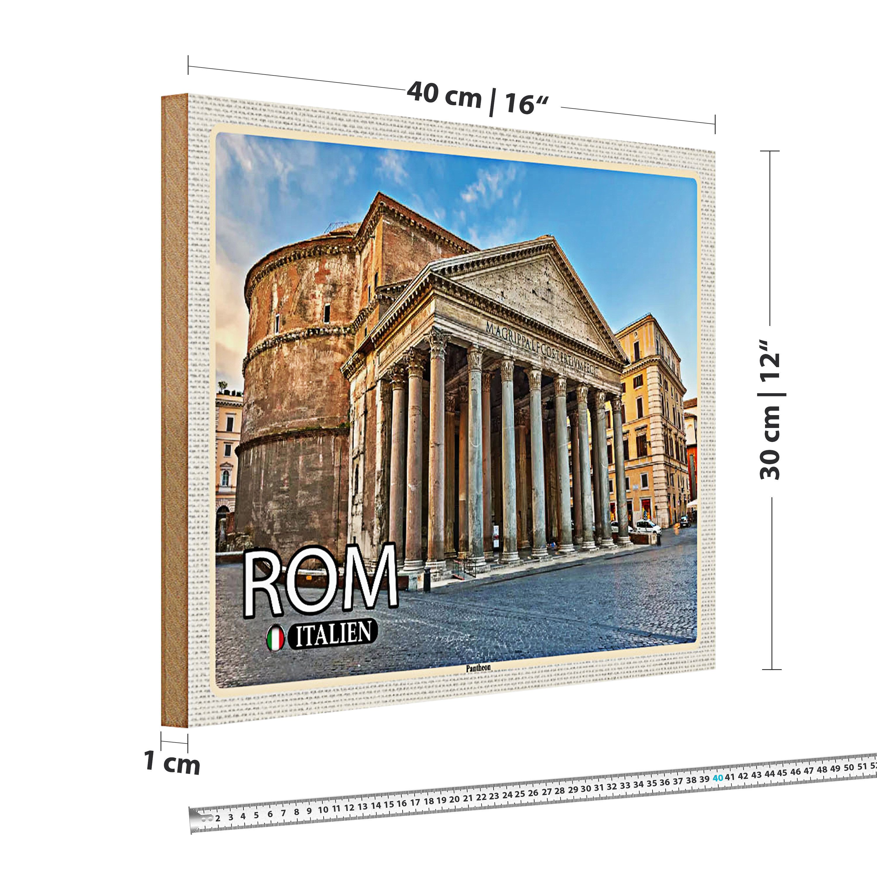 Roomando Holzbild Reise Rom Italien Pantheon Baukunst 40x30cm