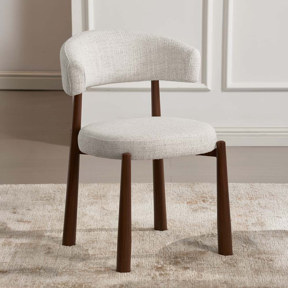 Ertex Esszimmerstuhl Stühle Esszimmer Beige Braun Holz Polsterstühle Set DURRES (2 St)
