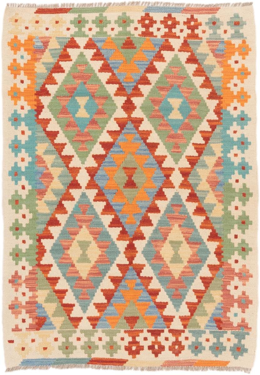 Orientteppich Kelim Afghan 89x119 Handgewebter Orientteppich, Nain Trading, rechteckig, Höhe: 3 mm