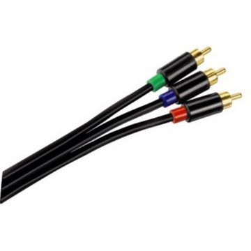 Hama 3m YUV RGB Component-Kabel Gold Audio-Kabel, Cinch, Kein (500 cm), Komponenten-Kabel HD TV, vergoldet, 3x RCA Cinch-Stecker für TV etc.