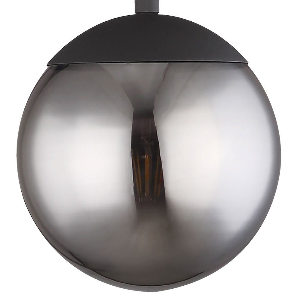 Stand Steh Lampe inklusive, Kugel Filament Leuchtmittel Stehlampe, LED Glas Design Warmweiß, matt schwarz etc-shop