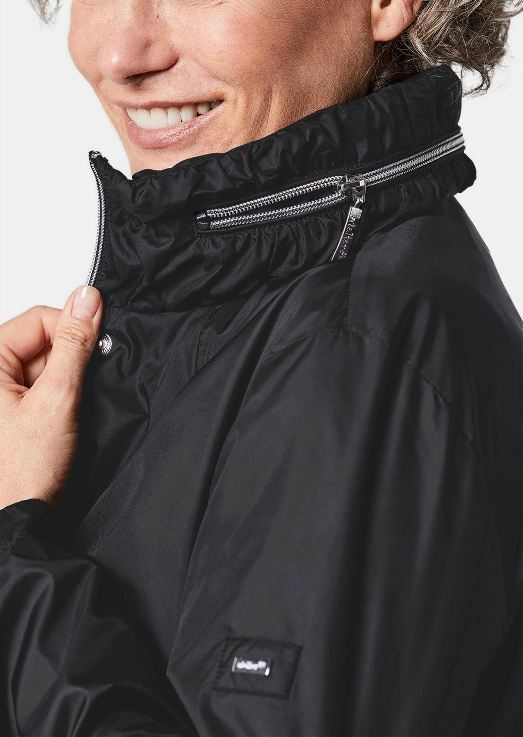 GOLDNER Kurzmantel Leicht wattierter Kurzmantel Matt schimmernde Damen Funktionsjacke mit versteckter Kapuze