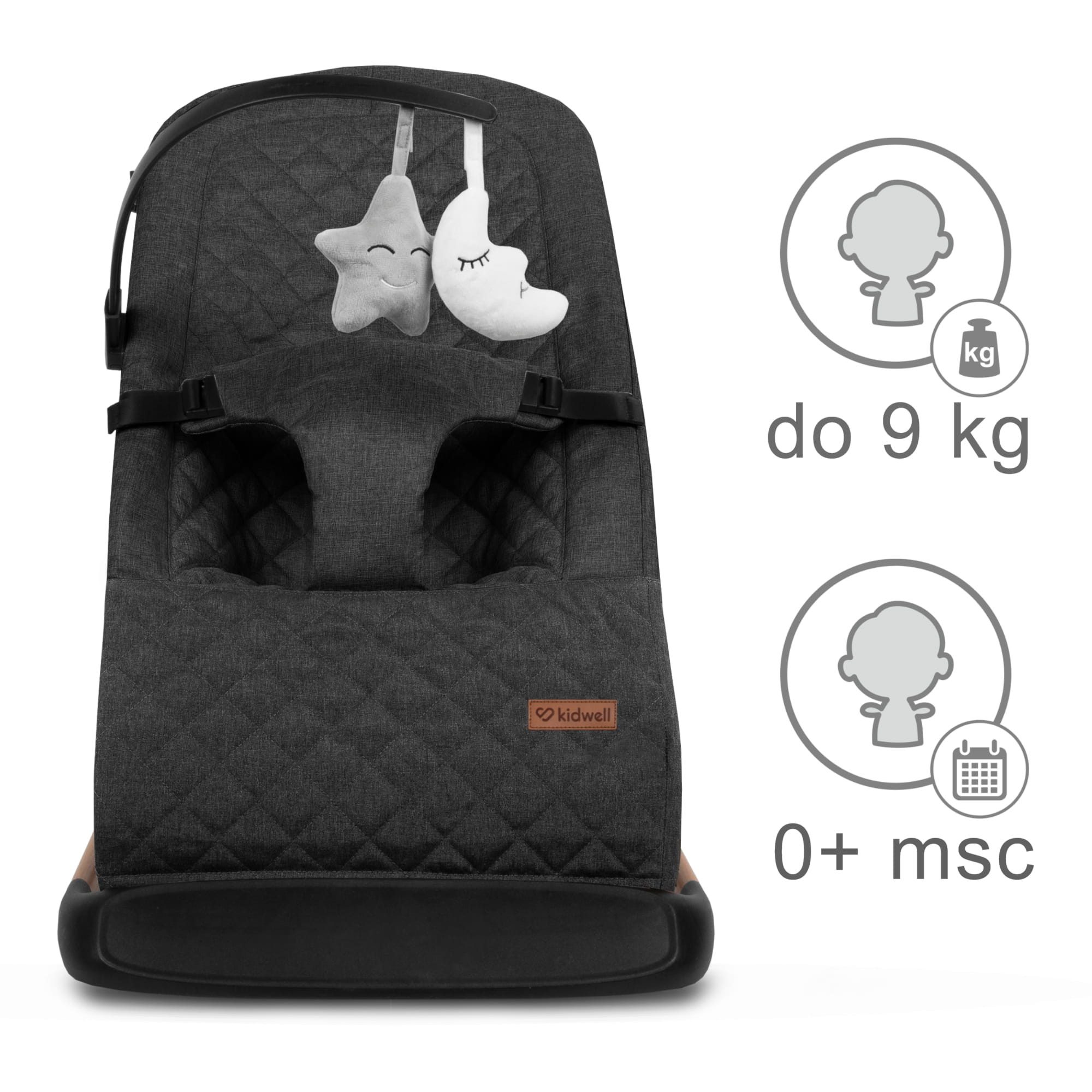 COIL Babywippe Baby Bouncer, Babyschaukel, Schaukelstuhl, 3-Stufen-Verstellung, Anti-Rutsch-Elemente, ergonomische Polsterung