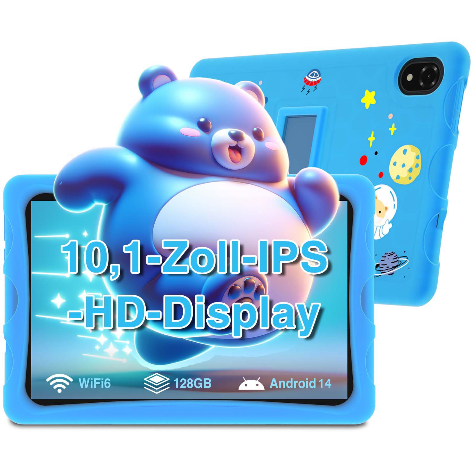 DOOGEE U10 KID 10.1 Zoll 128GB/1TB Kinder Tablet, 5MP+8MP Tablet (10.1", 128 GB, Android 14, vorinstallierte Kinder Lernsoftware und Spiele,Anti-Blaulicht)