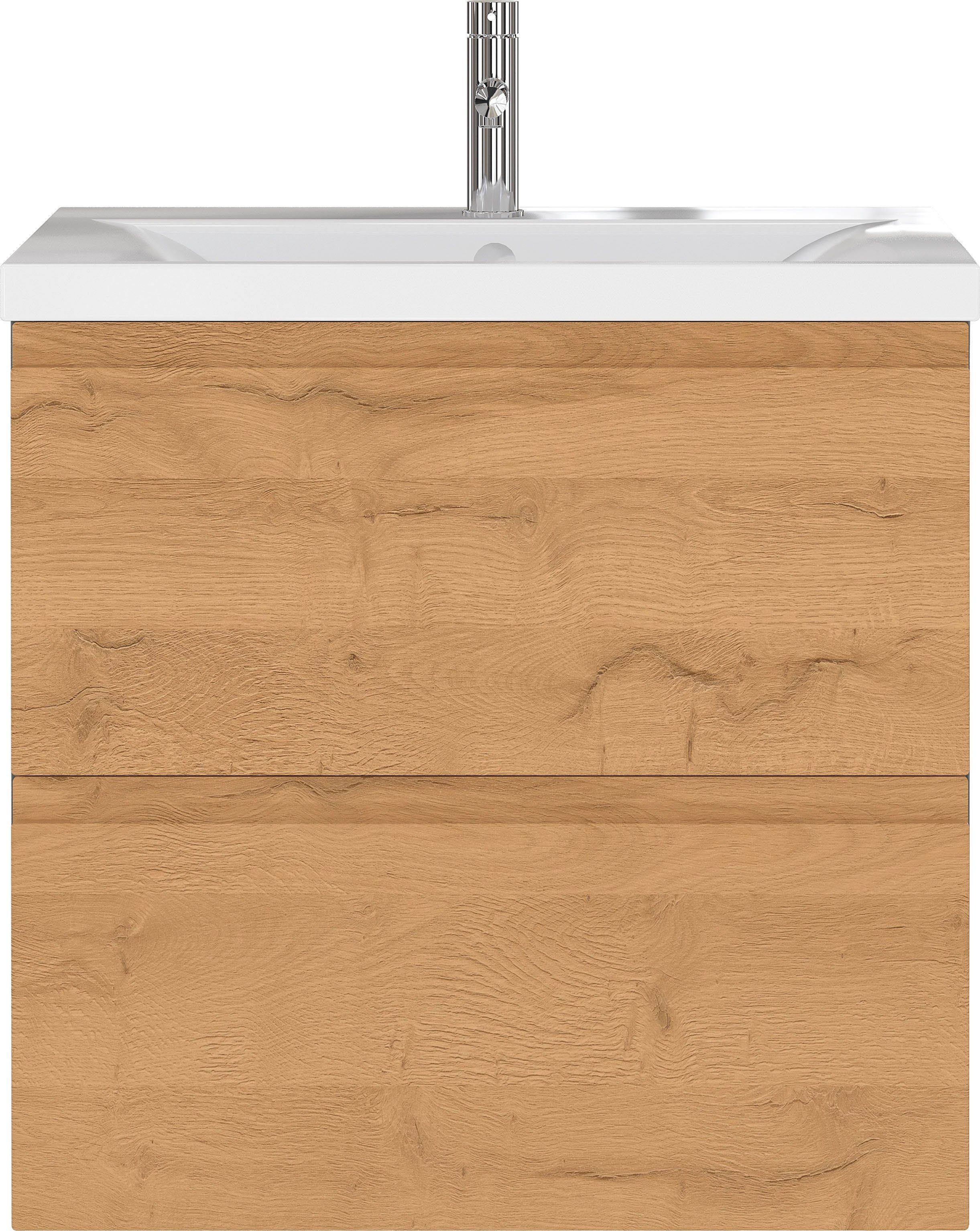 GERMANIA Waschtisch Scantic (Komplett-Set), Badmöbel Waschplatz inkl. Waschbecken, Breite 60 cm