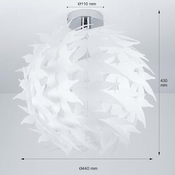 Licht-Erlebnisse Deckenleuchte NEPTUN, ohne Leuchtmittel, Deckenlampe E27 Ø 44 cm Weiß Metall Modern