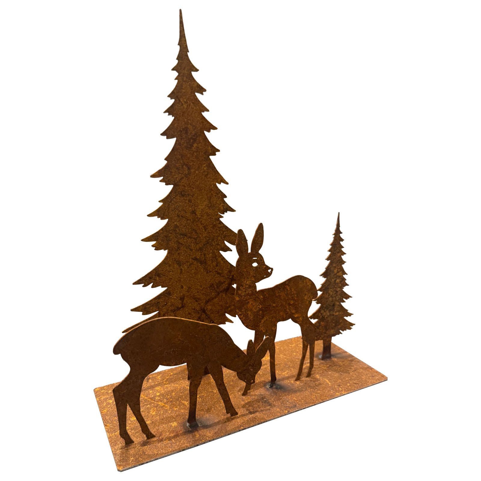 ZGM Dekofigur Rost Deko Reh-Landschaft - stimmungsvoll, besinnlich und dekorativ!
