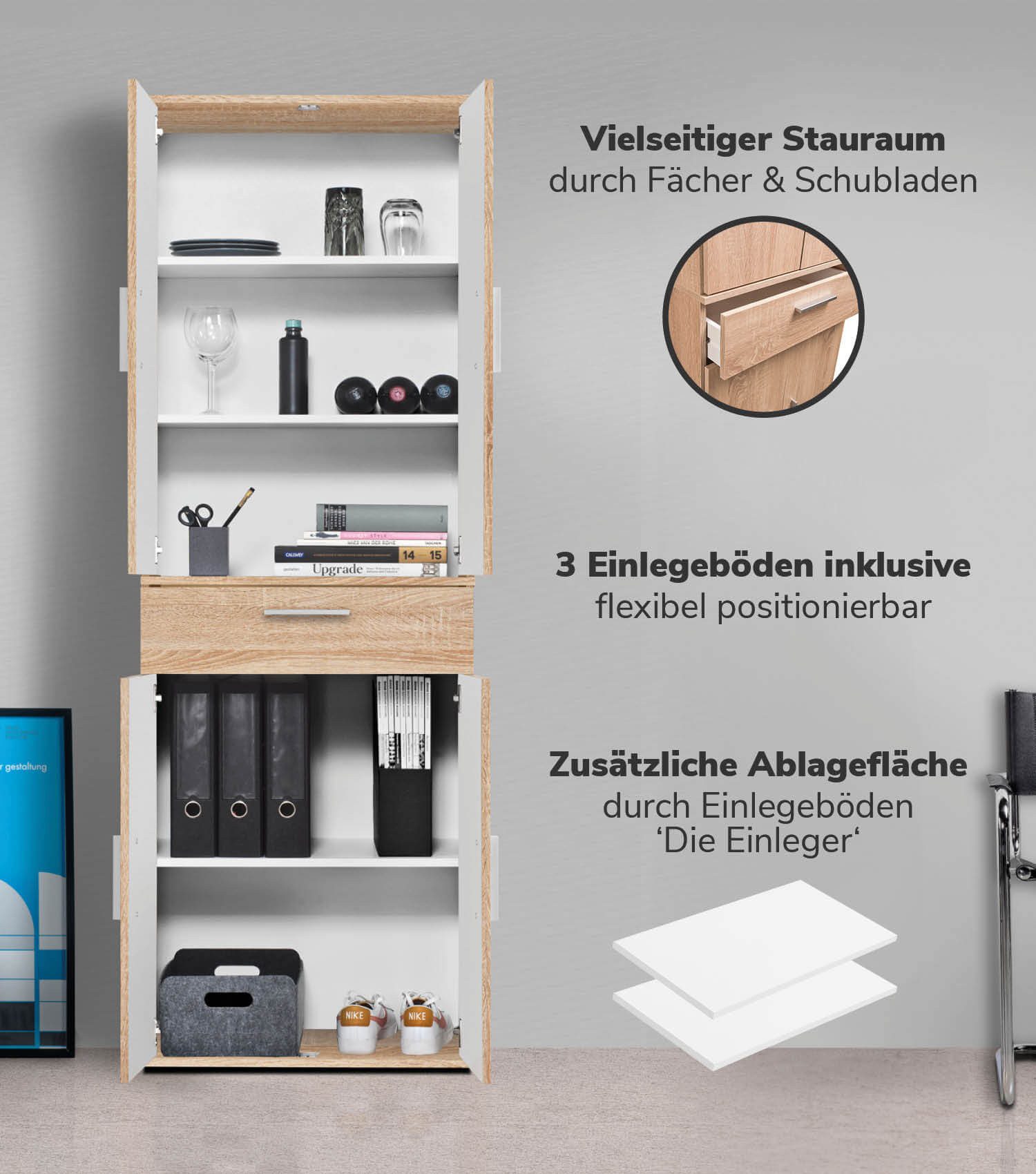mokebo Mehrzweckschrank Der Praktische (60x180 cm, günstig online kaufen