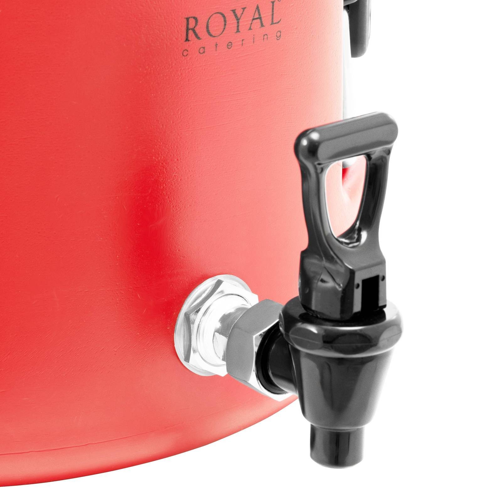 Royal Catering Thermobehälter Thermobox Warmhaltebehälter Ablasshahn 15 L, Edelstahl, Kunststoff, verschiedene Größen