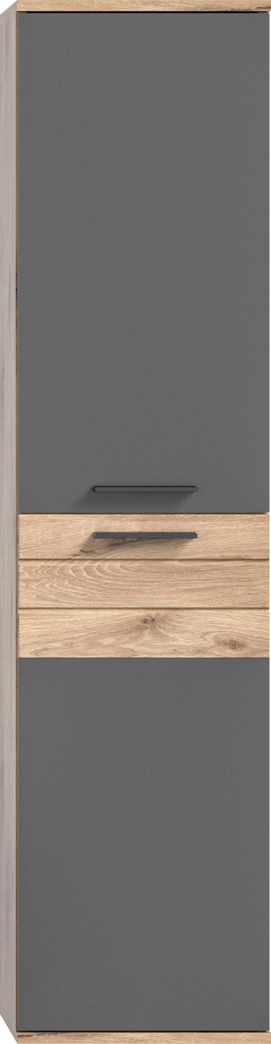 welltime Midischrank Riga, Breite 37 cm, 2 Türen, 2 Einlegeböden, 1 Konstruktionsboden Türanschlag wechselbar, Badmöbel, Badschrank, Schrank,Bad, Hochschrank