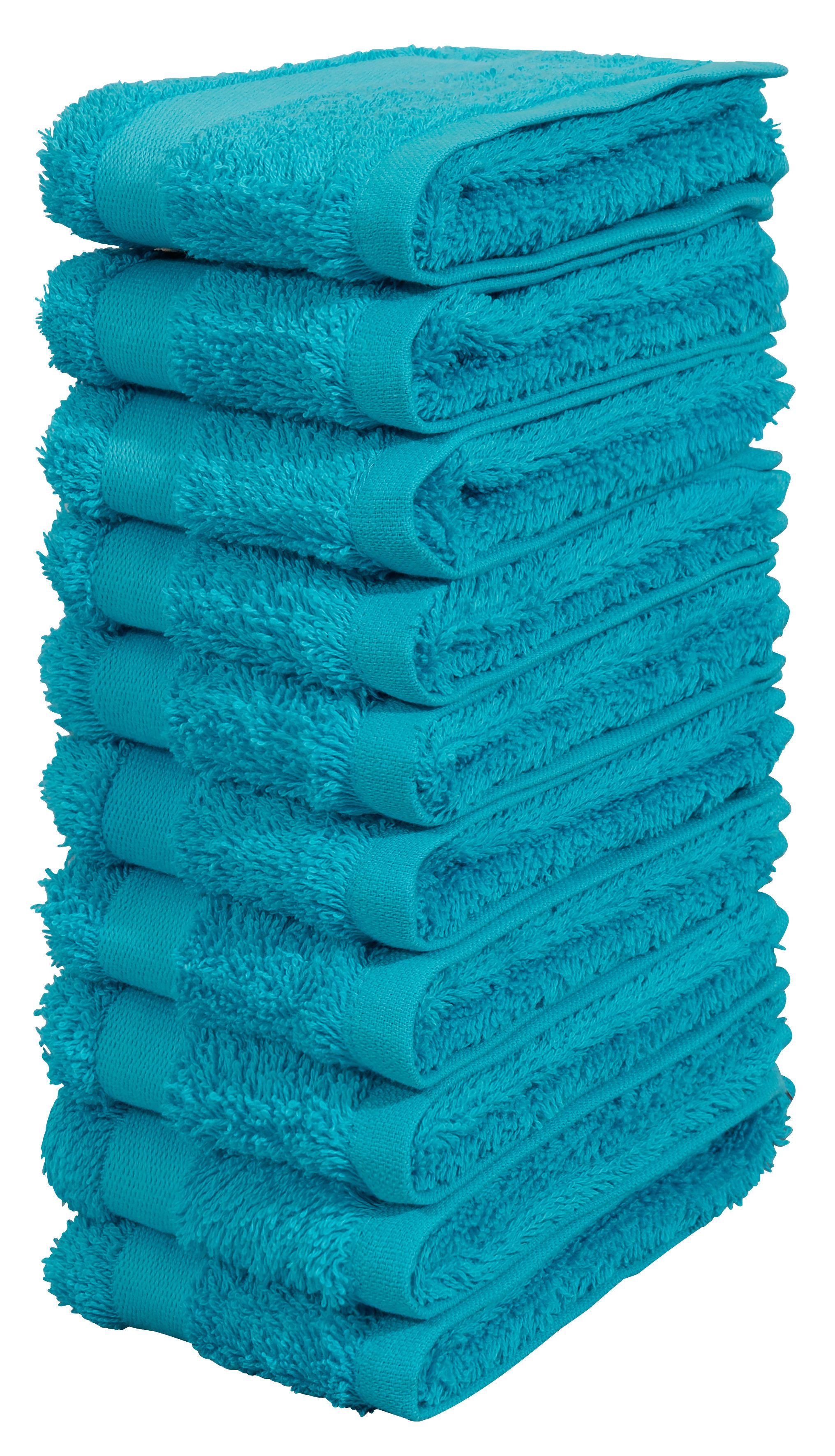 OTTO home Waschlappen Vanessa, 10 Seiftücher, 30x30cm, in Standard- und Premium-Qualität, (Set, 10-St), Handtücher mit Bordüre, 100% Baumwolle, einfarbig, weich