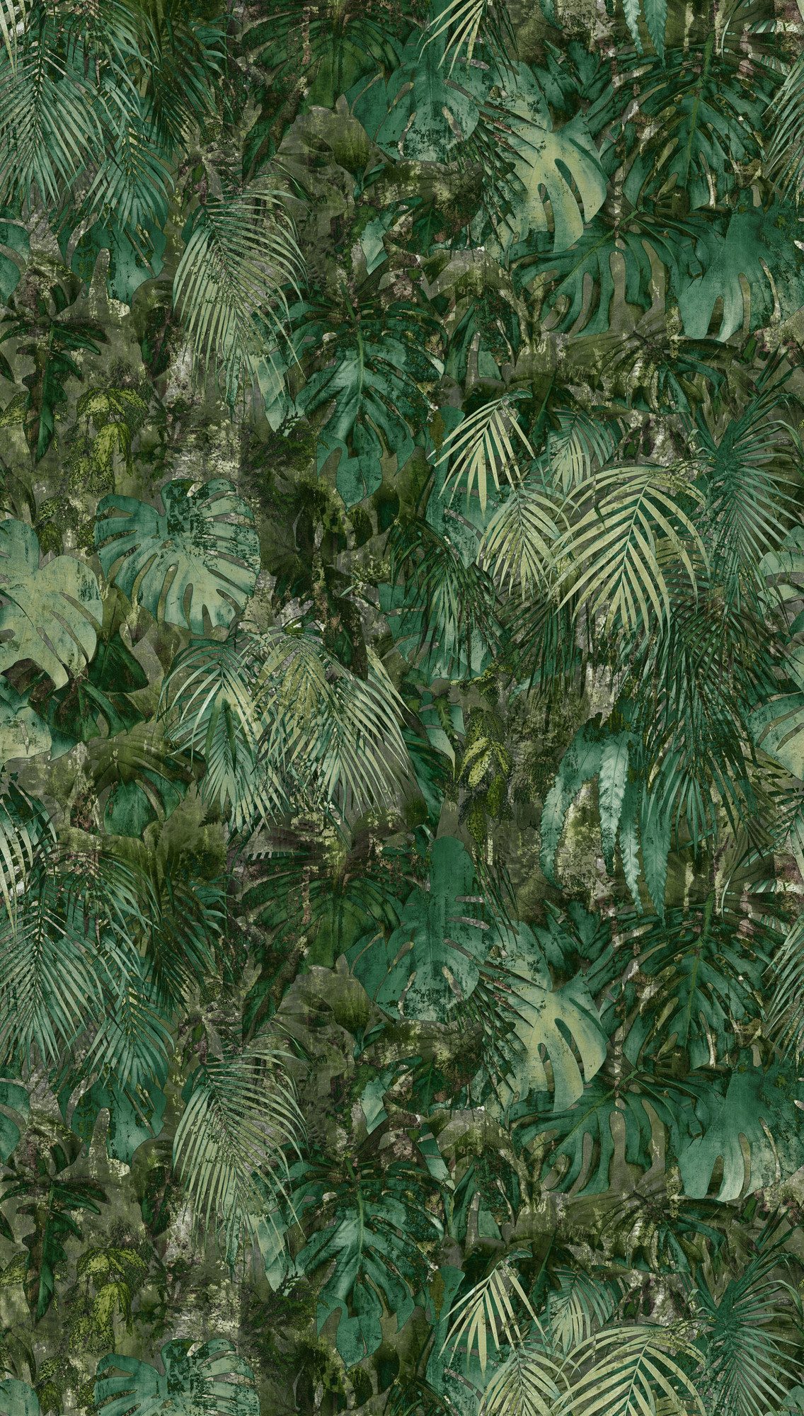 living walls Fototapete The Wall 4 Botanic – Tropische Dschungelblätter Vlies-Fototapete, leicht strukturiert, matt, tropisch, botanisch, (1 St), Tropische Dschungelblätter mit atmosphärischer Tiefe