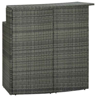 vidaXL Gartentisch Garten-Bartisch Grau 120x55x110 cm Poly Rattan (1-St)