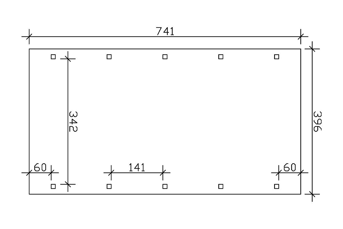 Einzelcarport Skanholz BxT: grün Einfahrtshöhe cm, 396x741 cm Spreewald, 209