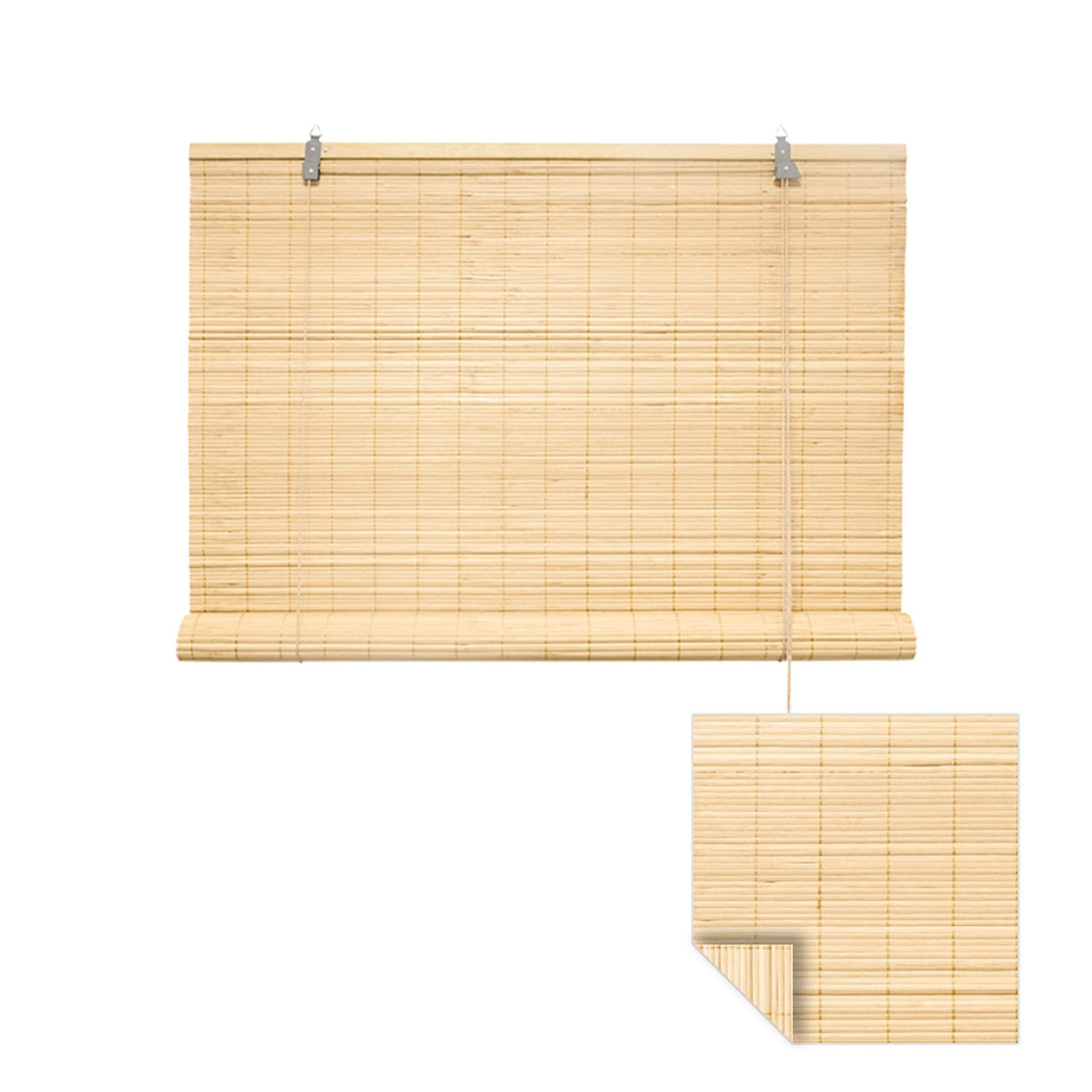 Rollo Bambusrollo Klemmfix, 40 x 130 cm, natur, Victoria M., verdunkelnd, ohne Bohren, freihängend, Klemmfix, Klemmfix, Bambus