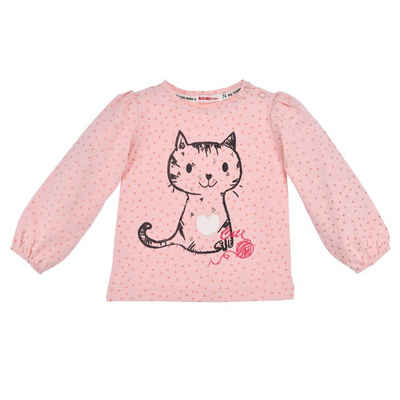BONDI T-Shirt Baby Mädchen Langarmshirt 'Katze', Rosa
