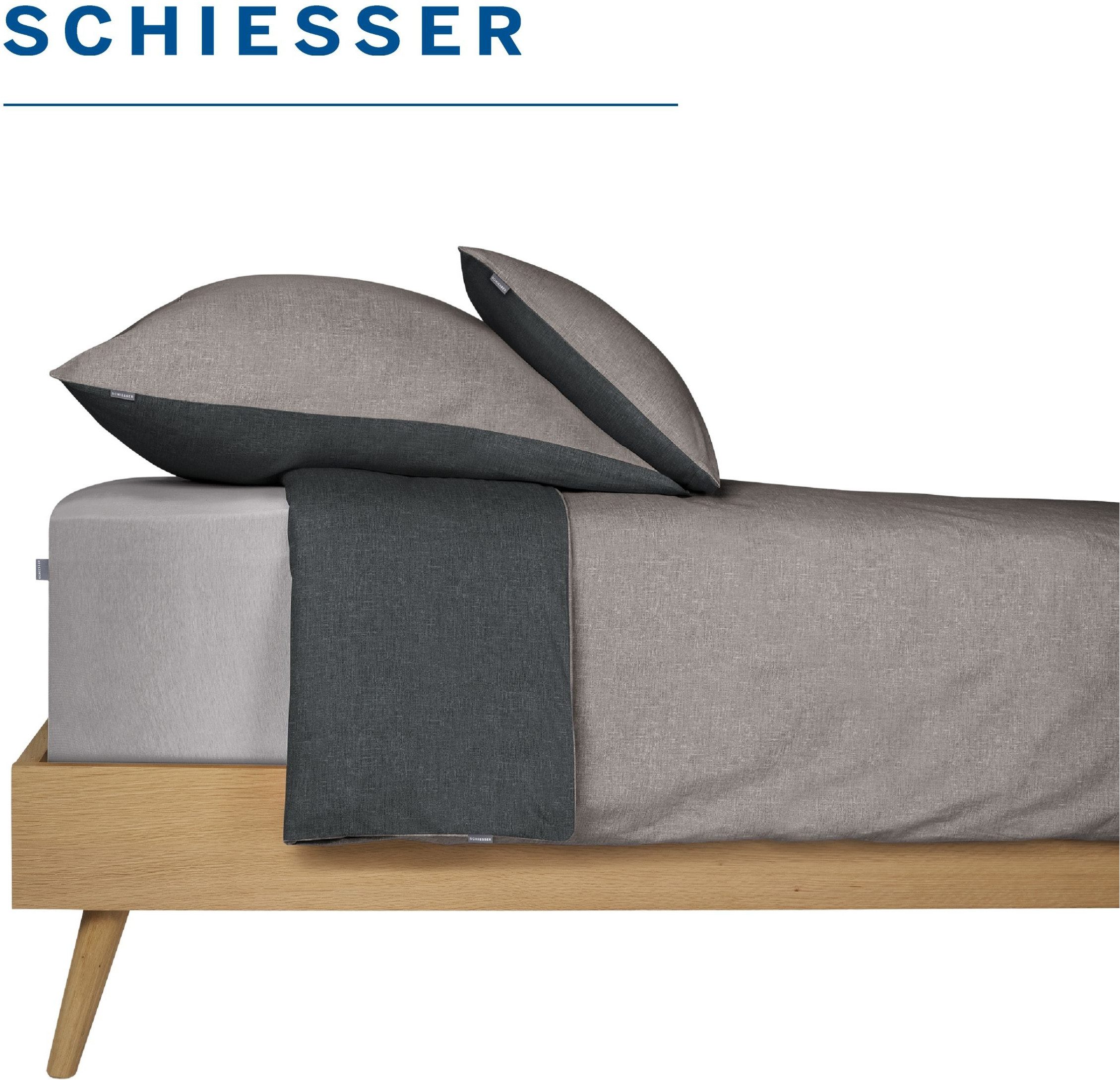 Schiesser Spannbettlaken Elli aus weicher Baumwolle mit Elasthananteil für flexiblen Sitz, Jersey-Elasthan, Gummizug: rundum, (1 Stück), für hohe Matratzen und  – Bild 4 von 5