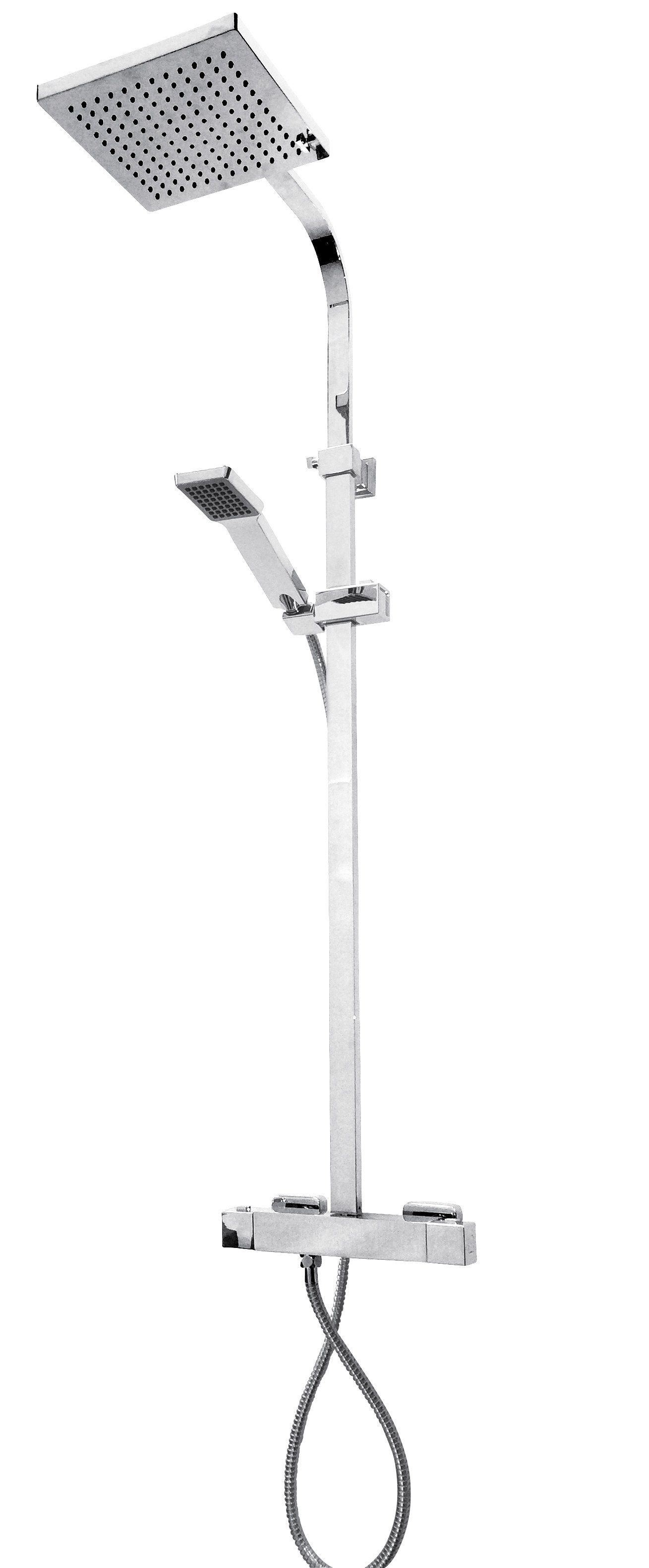 ADOB Duschsystem Saragossa, Höhe 110 cm, mit Thermostat | Brausegarnituren