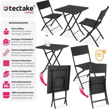 tectake Sitzgruppe Trevi, (Set, 3-tlg), Tisch- und Stuhl Set