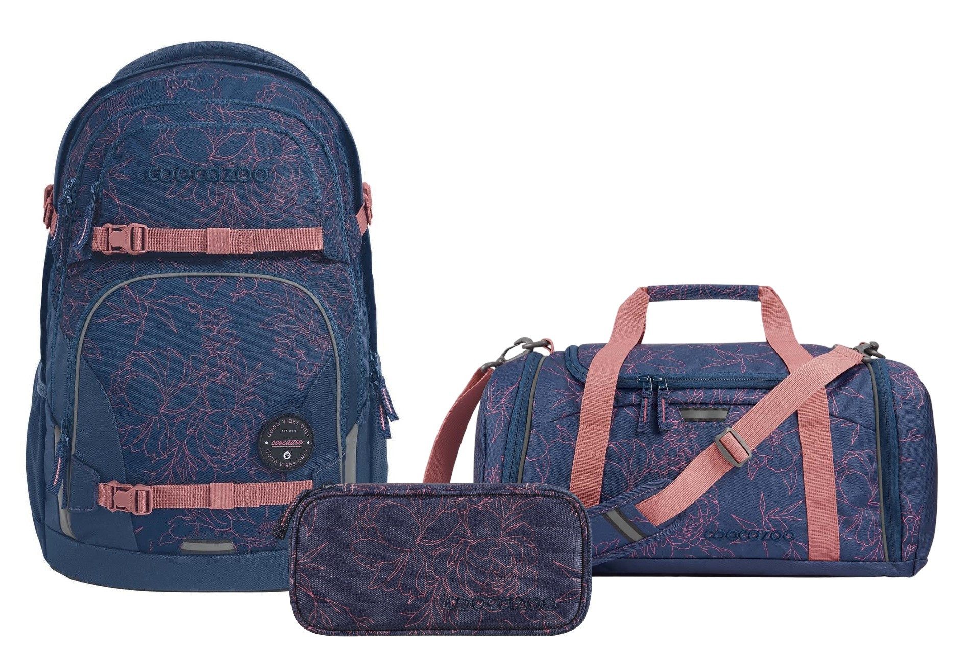 Schulranzen Schulrucksack-Set PORTER Sweet Rose 3-teilig