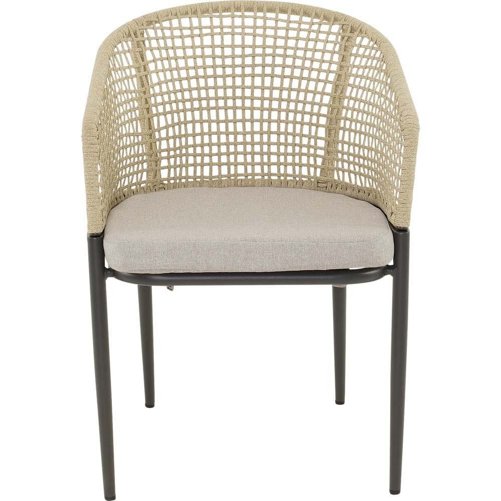 Natur24 Gartenstuhl Stuhl Kioto Beige 56 x 62 x 77 cm 2er Set