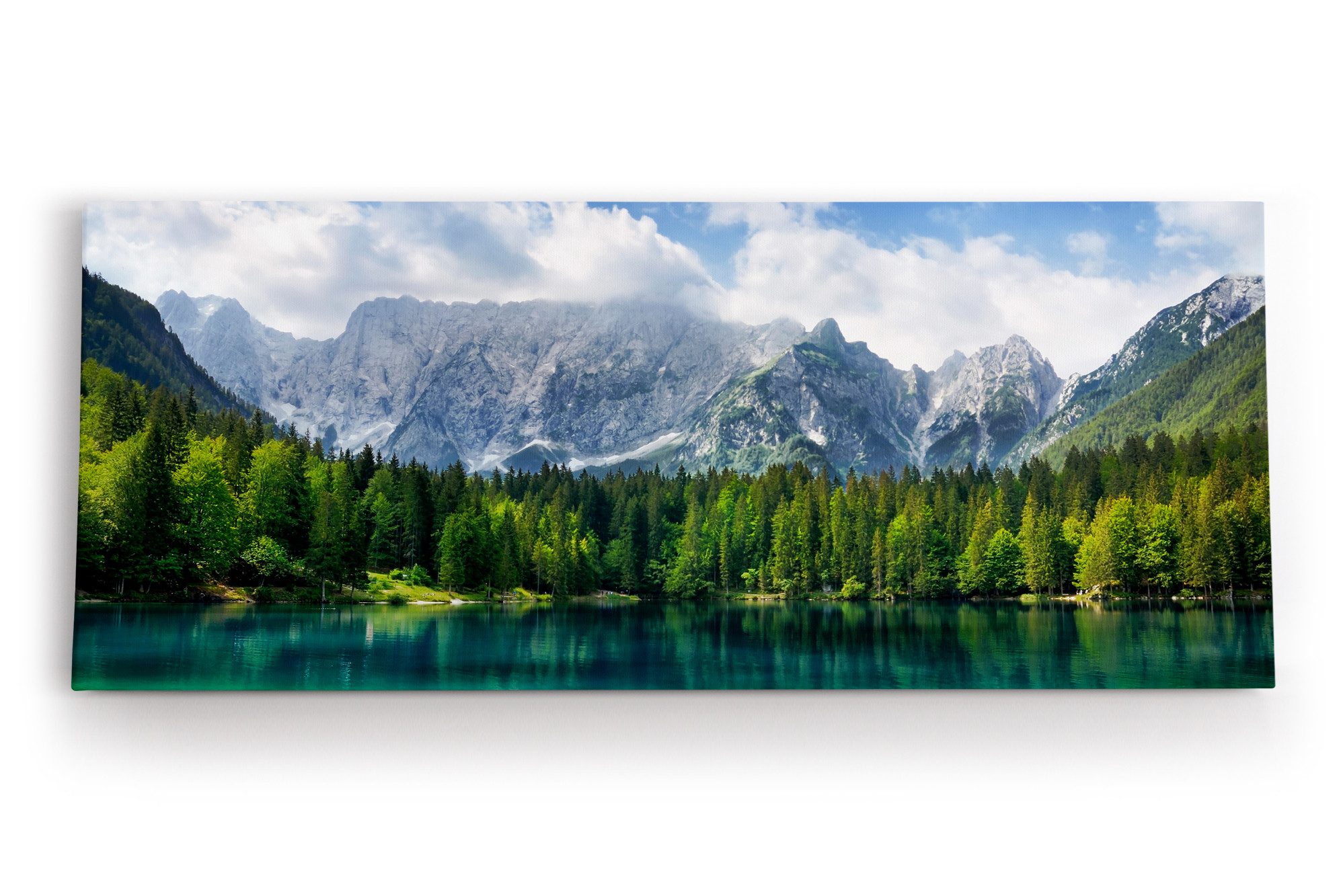 möbel-direkt.de Leinwandbild Alpensee See Bergsee Berge Wald Natur