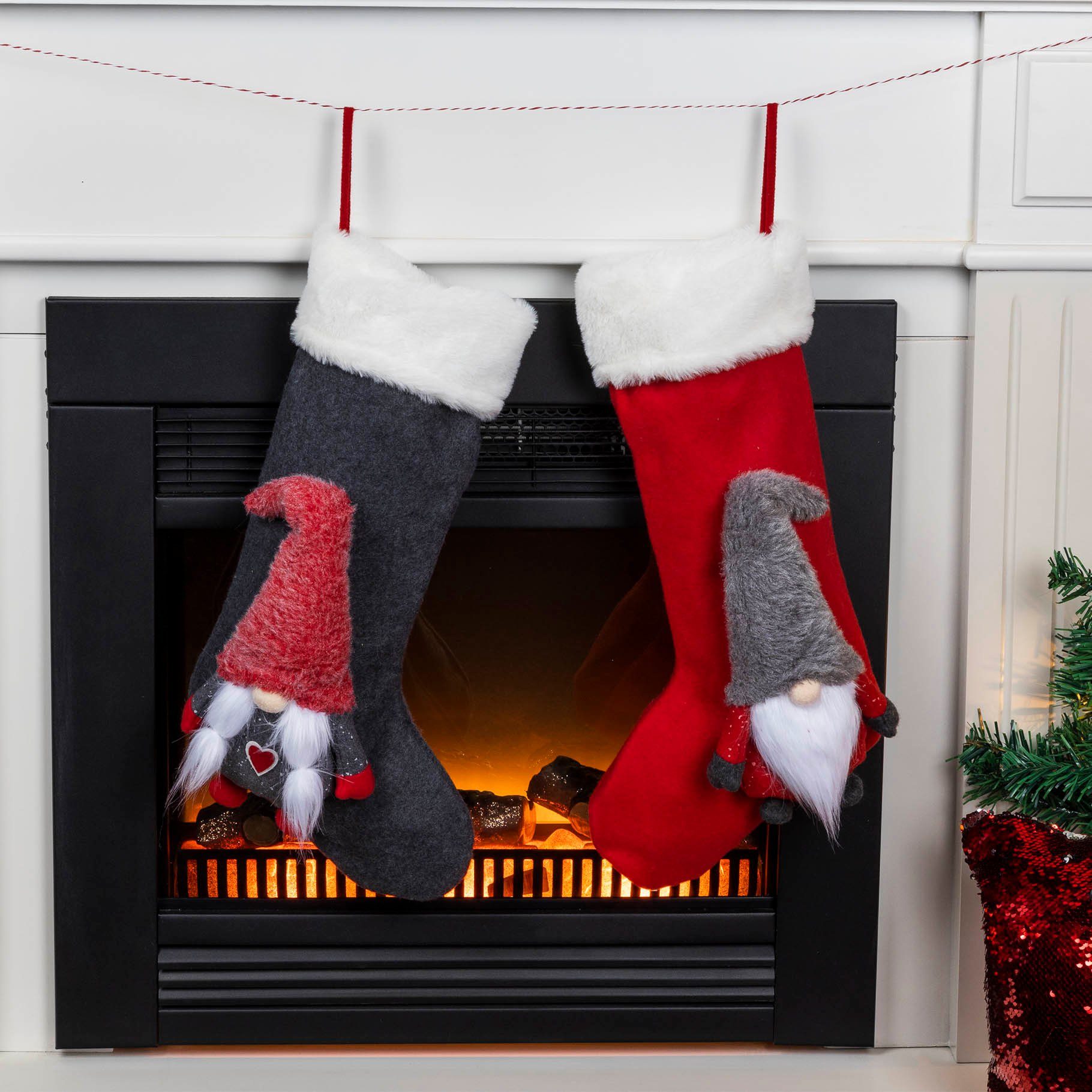 HI Nikolausstiefel Nikolaus- / Weihnachtsstrumpf ca. 25 x 4 x 50 cm (1 St)