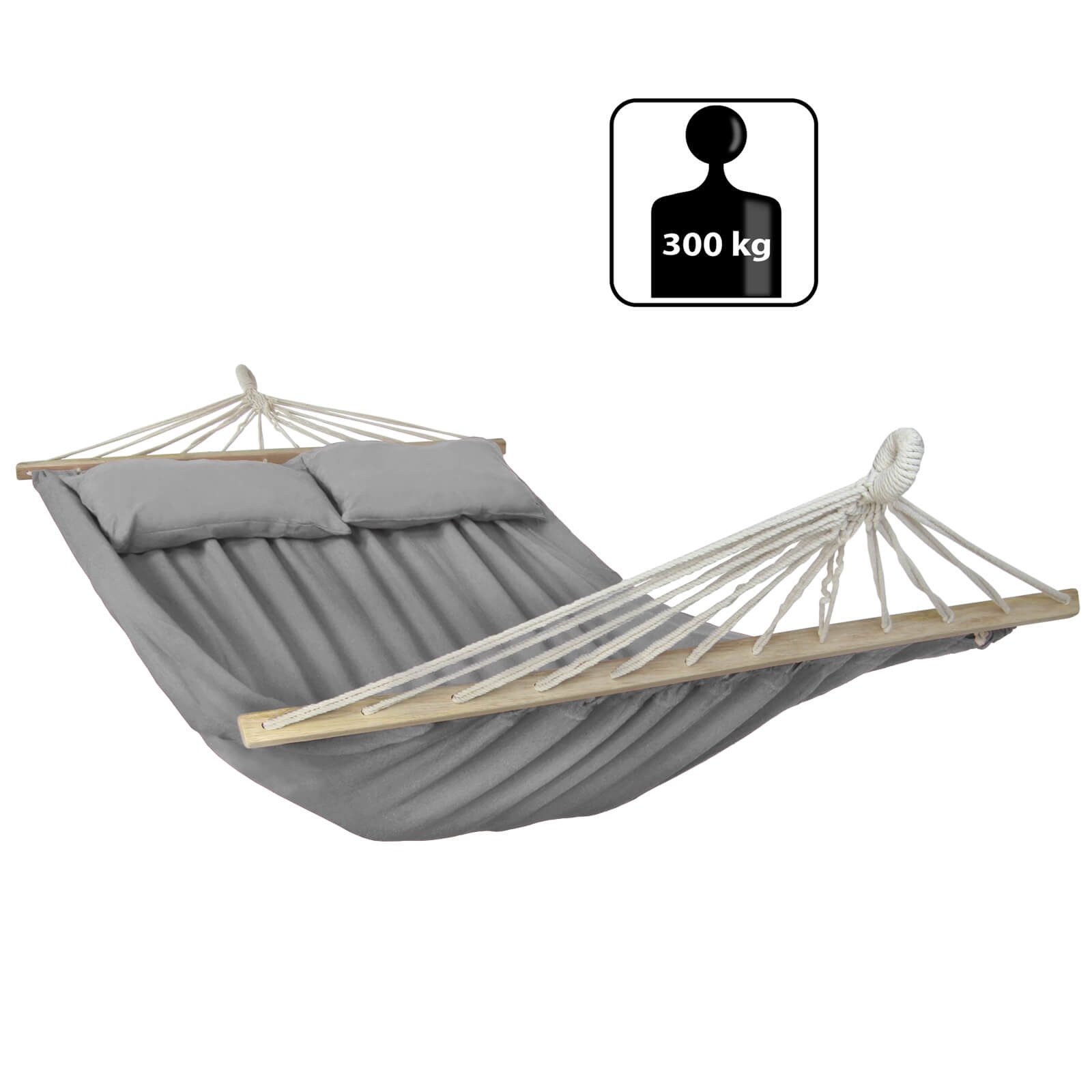 BB Sport Stabhängematte Stabhängematte 240 x 150 cm inkl. 2 Kissen für 2 Personen