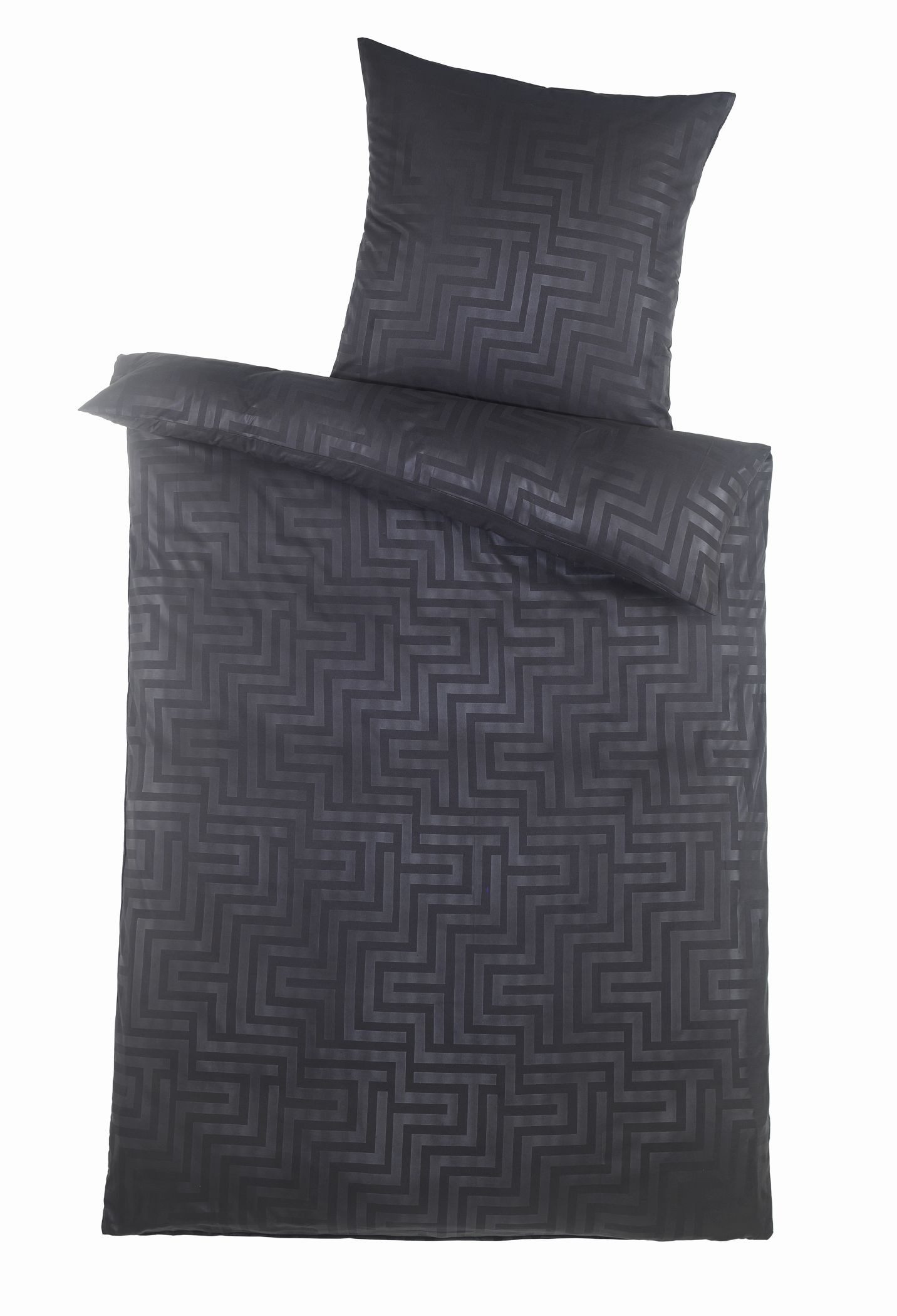Optidream Bettwäsche Set Mikrofaser 135x200 Design geprägt Labyrinth schwar günstig online kaufen