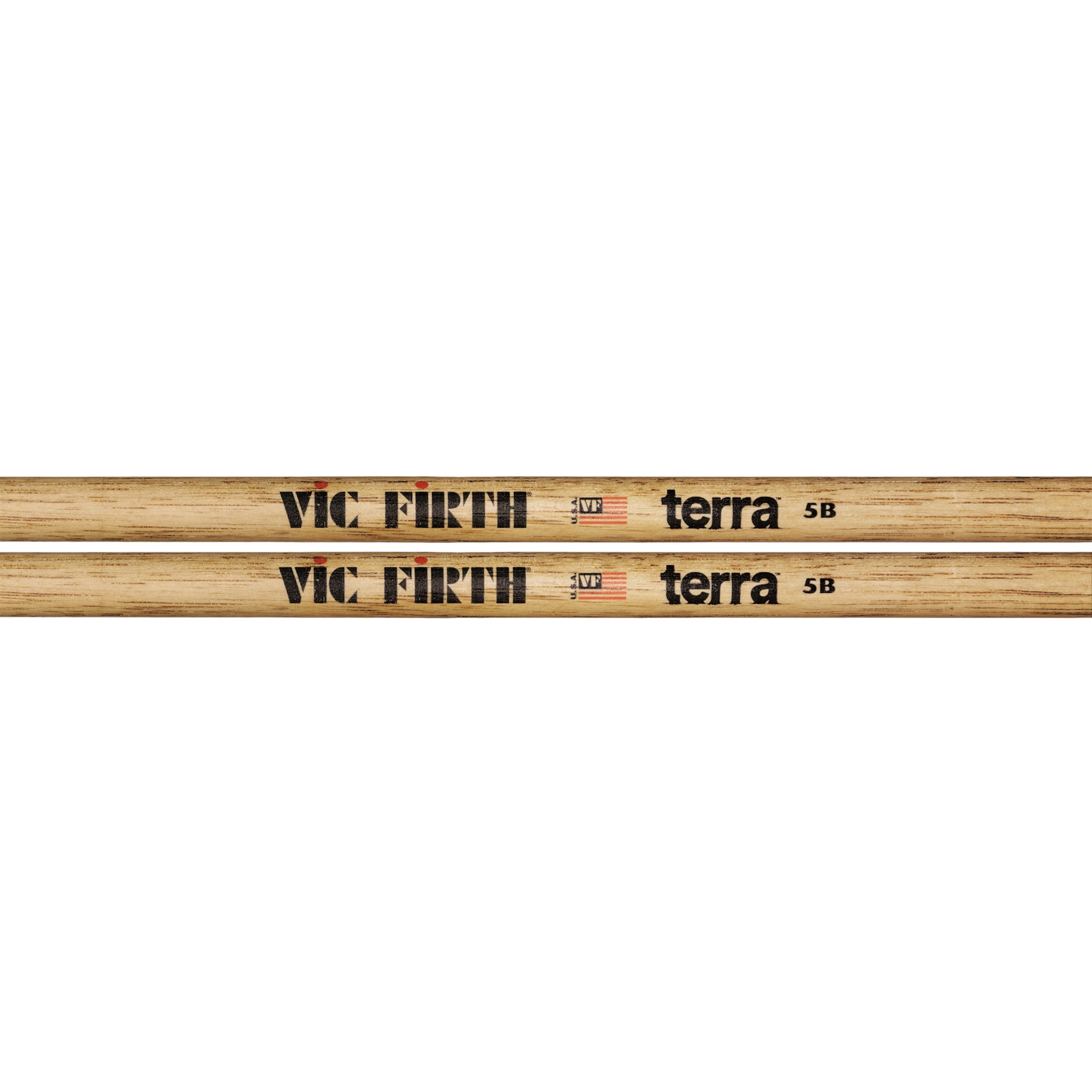 Vic-Firth Drumsticks (Sticks, Beater und Mallets, Drumsticks Holztip), Terra 5B Hickory Sticks - Drumsticks
