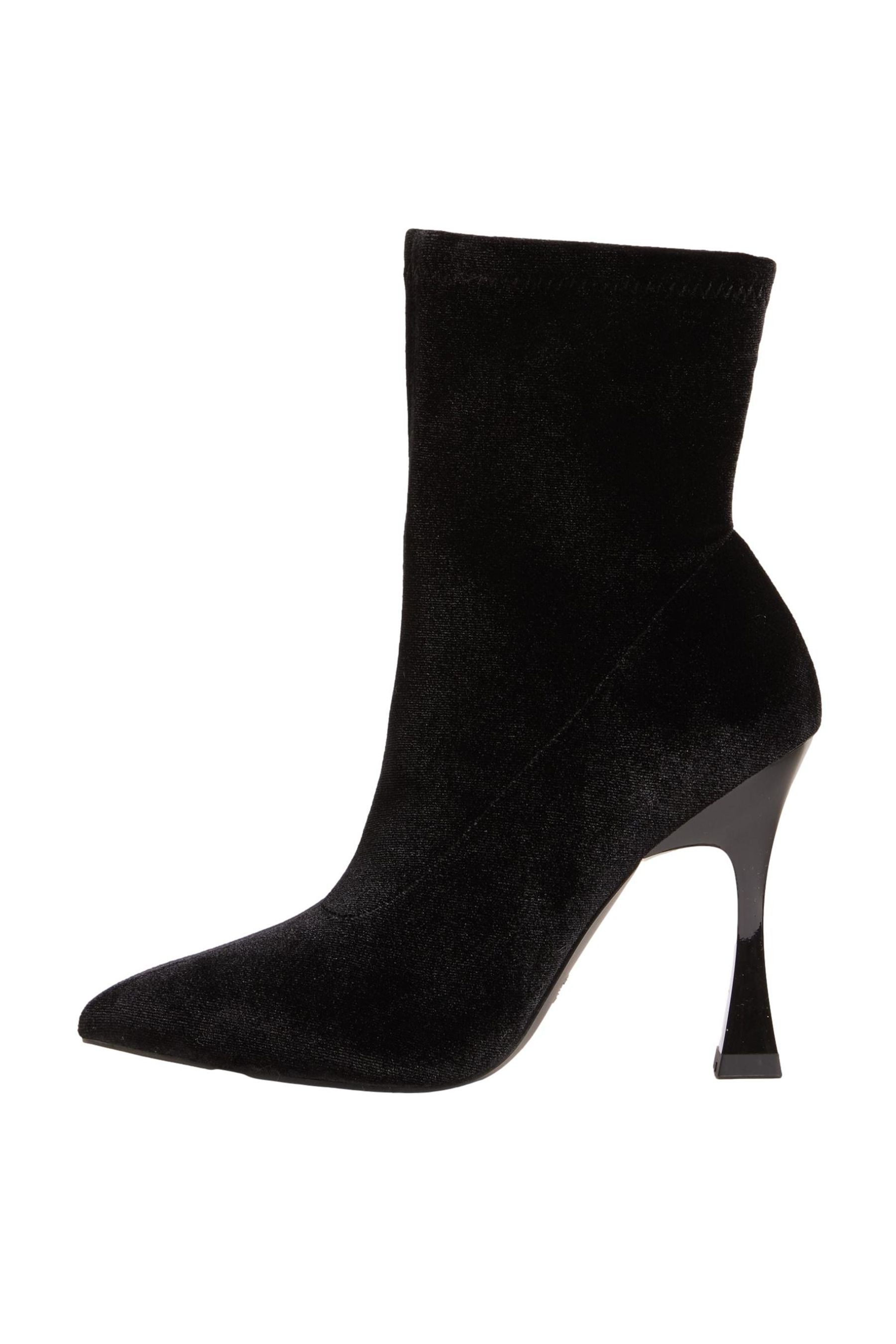 Lipsy Samtige Party-Sockenstiefel mit hohem Absatz High-Heel-Stiefel